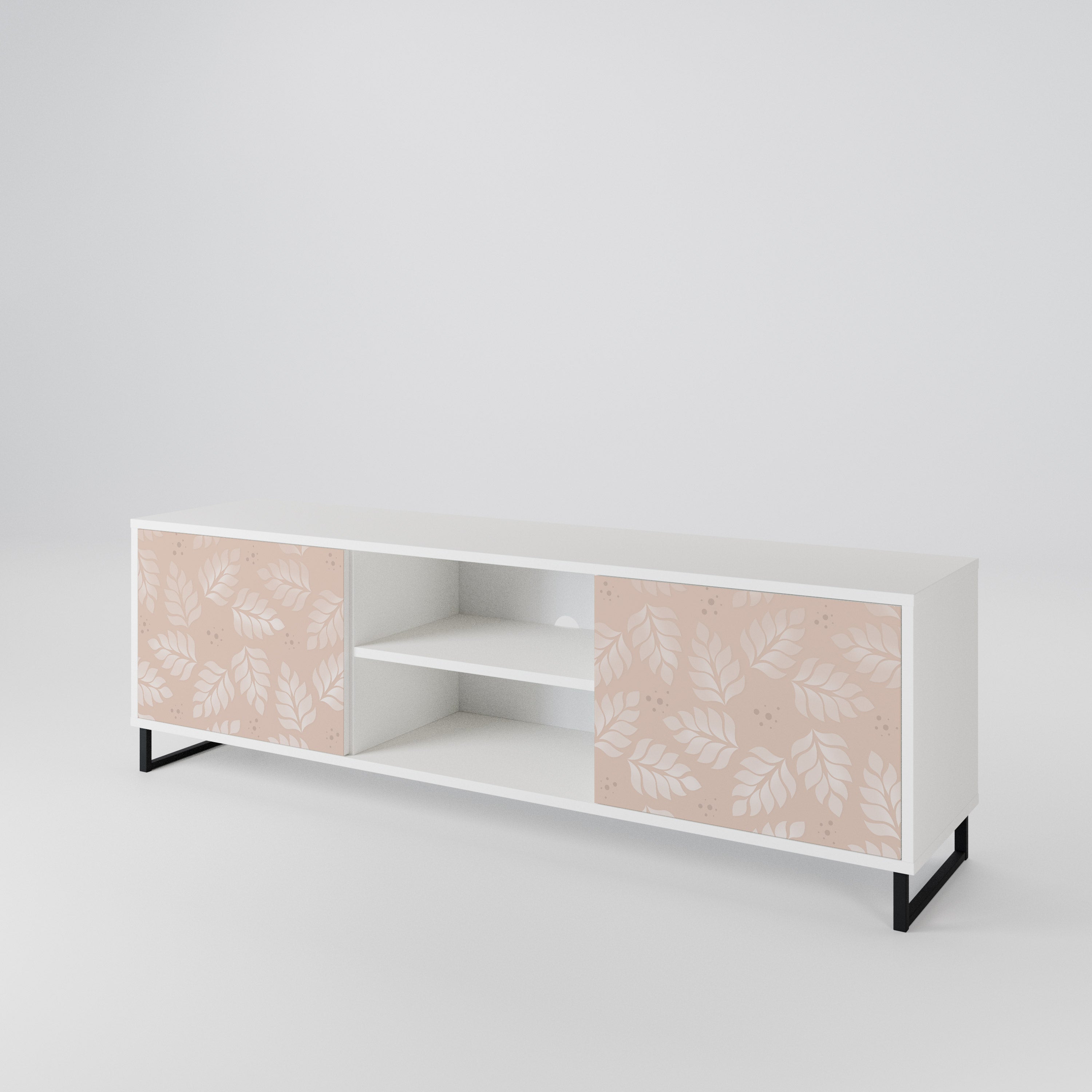 LEAVES ON BEIGE 2-Door TV Cabinet