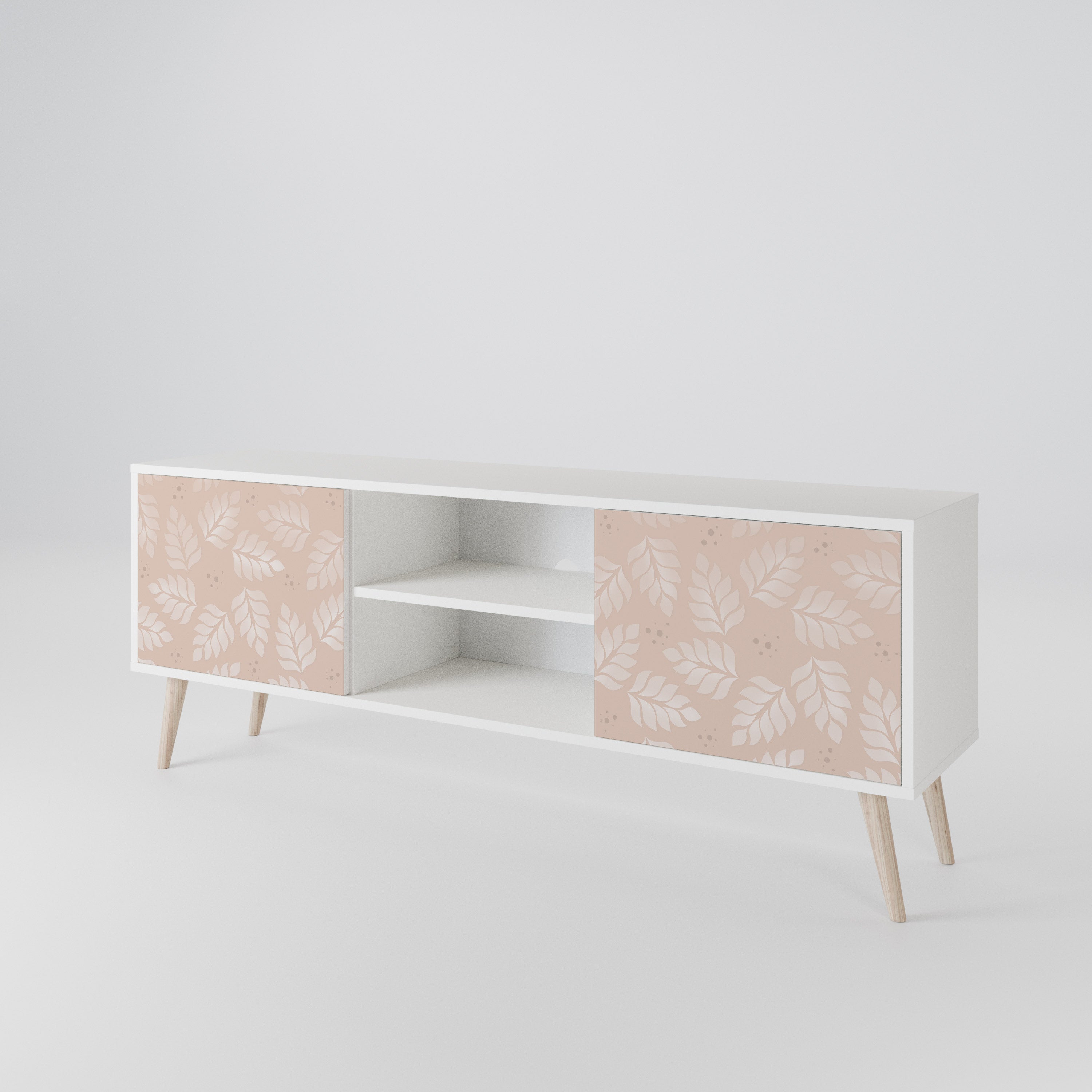 LEAVES ON BEIGE 2-Door TV Cabinet