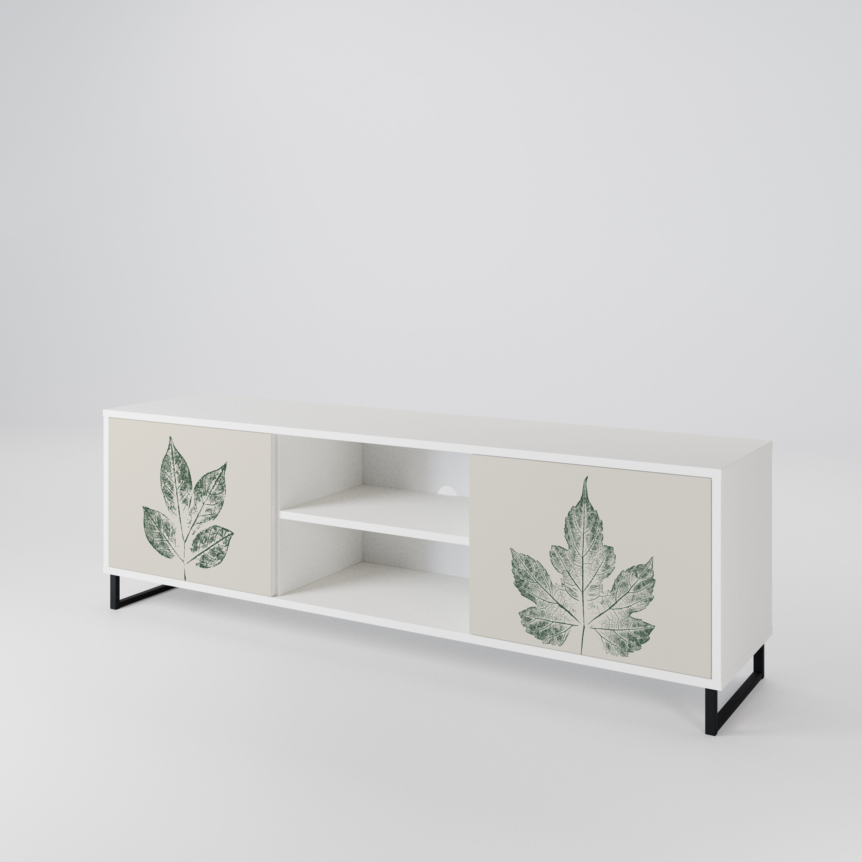 GREEN LEAFY STAMPS 2-Door TV Cabinet