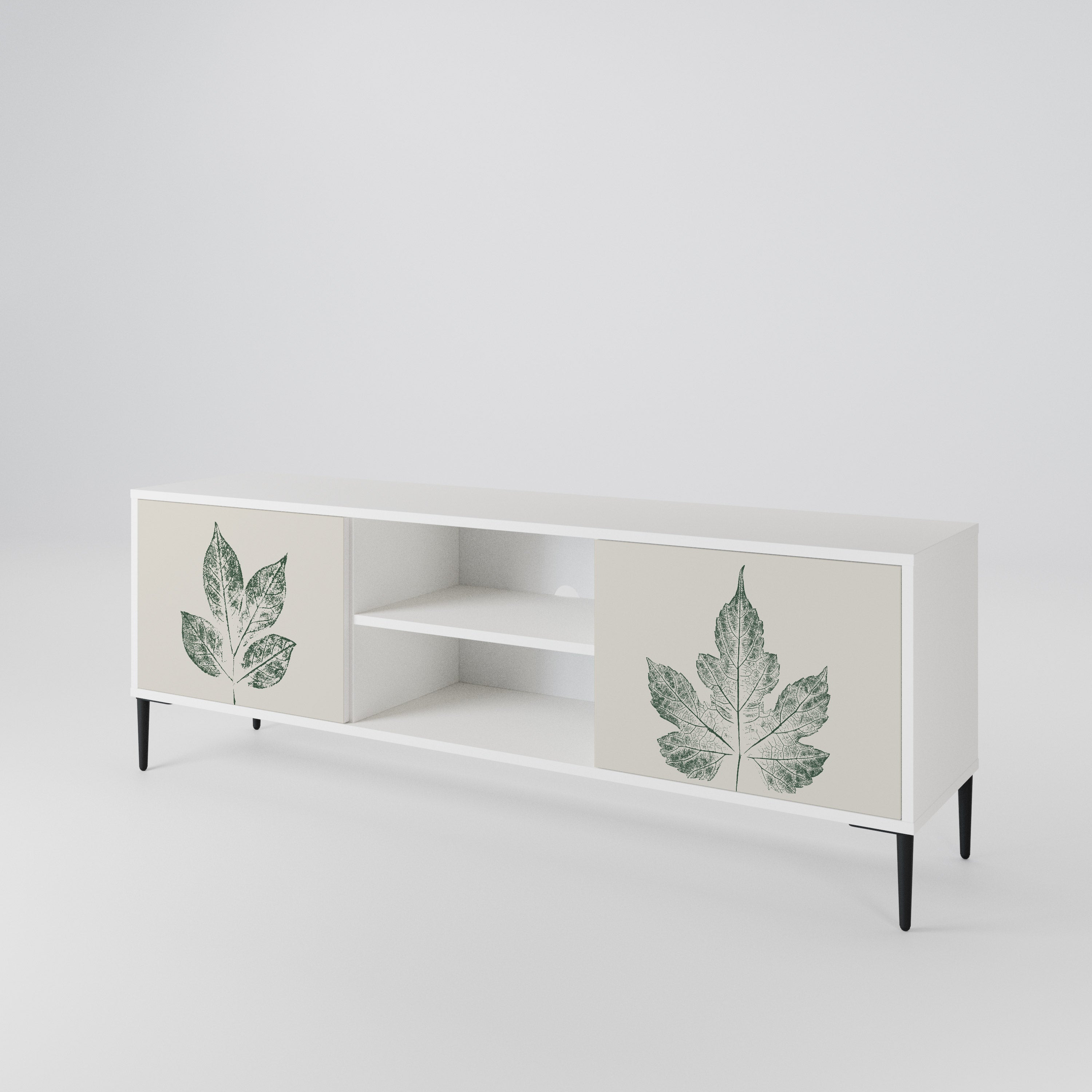 GREEN LEAFY STAMPS 2-Door TV Cabinet