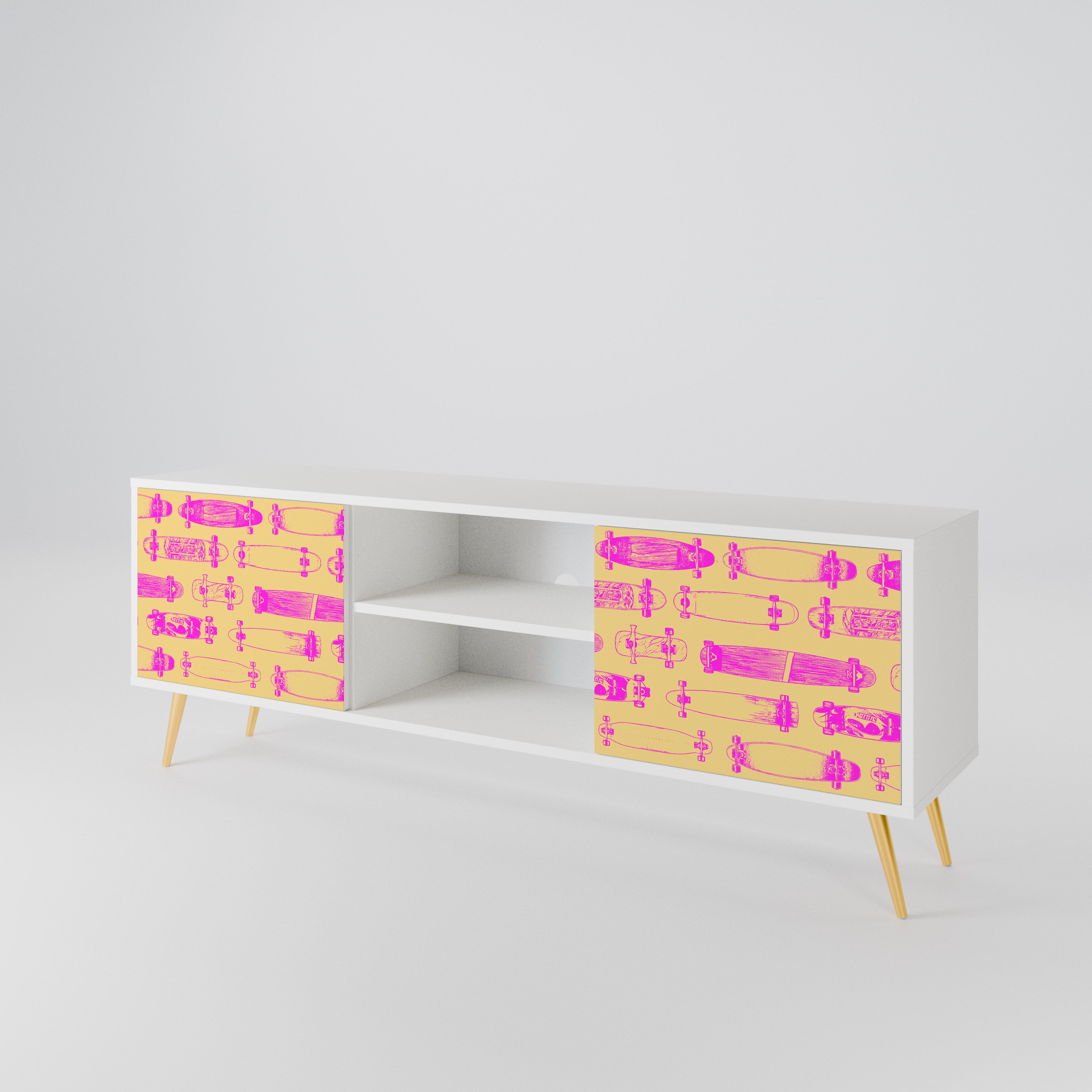 SKATEBOARD ARTISTRY 2-Door TV Cabinet
