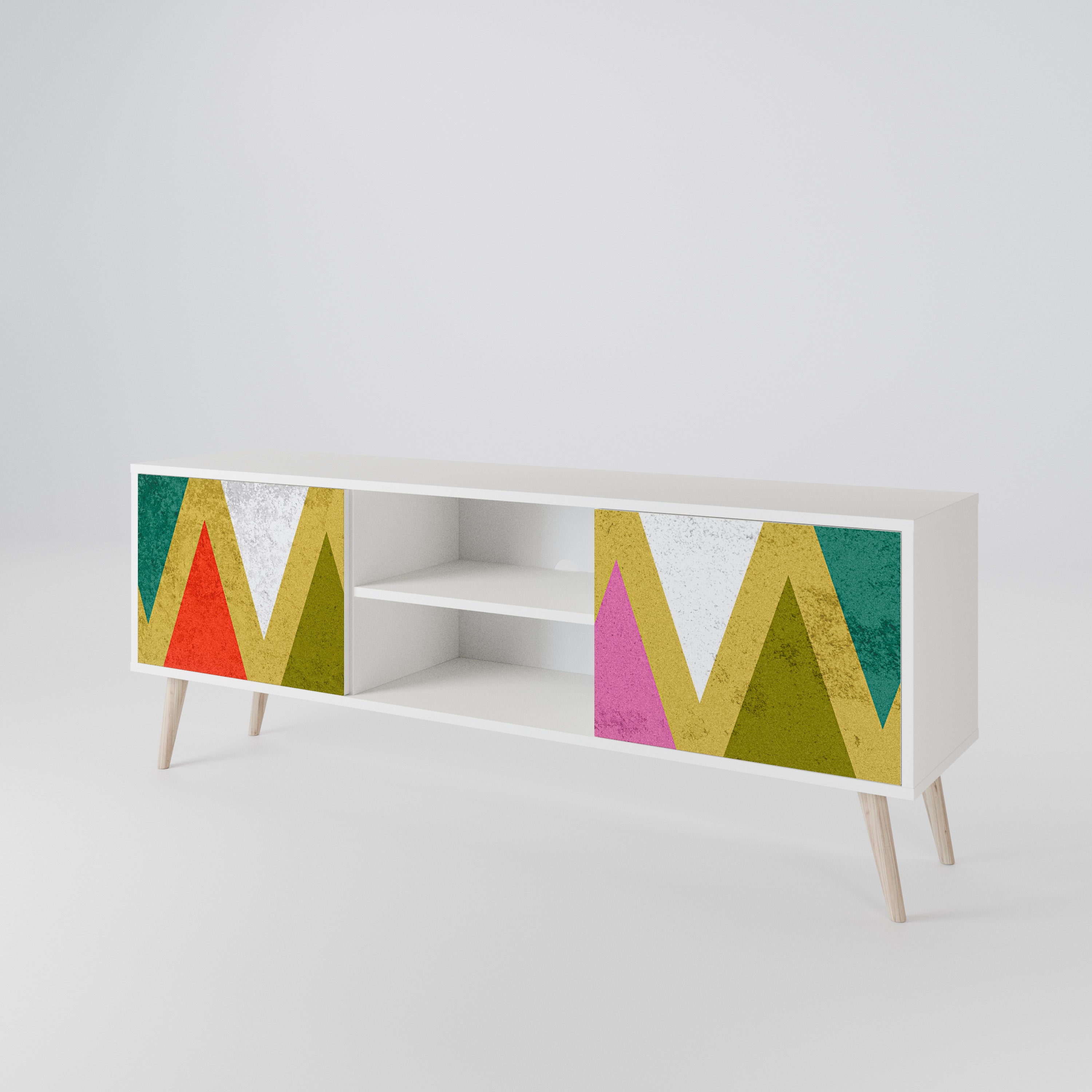 COLORFUL TRIANGLES 2-Door TV Cabinet