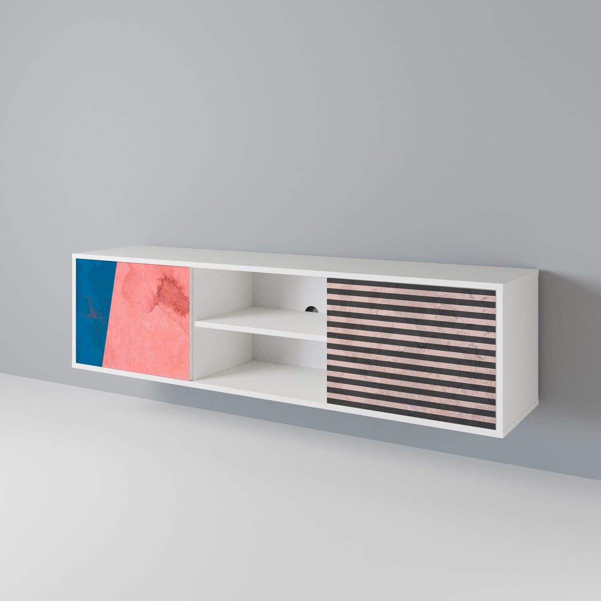 GLAMOROUS STRIPE 2-türiges TV-Lowboard