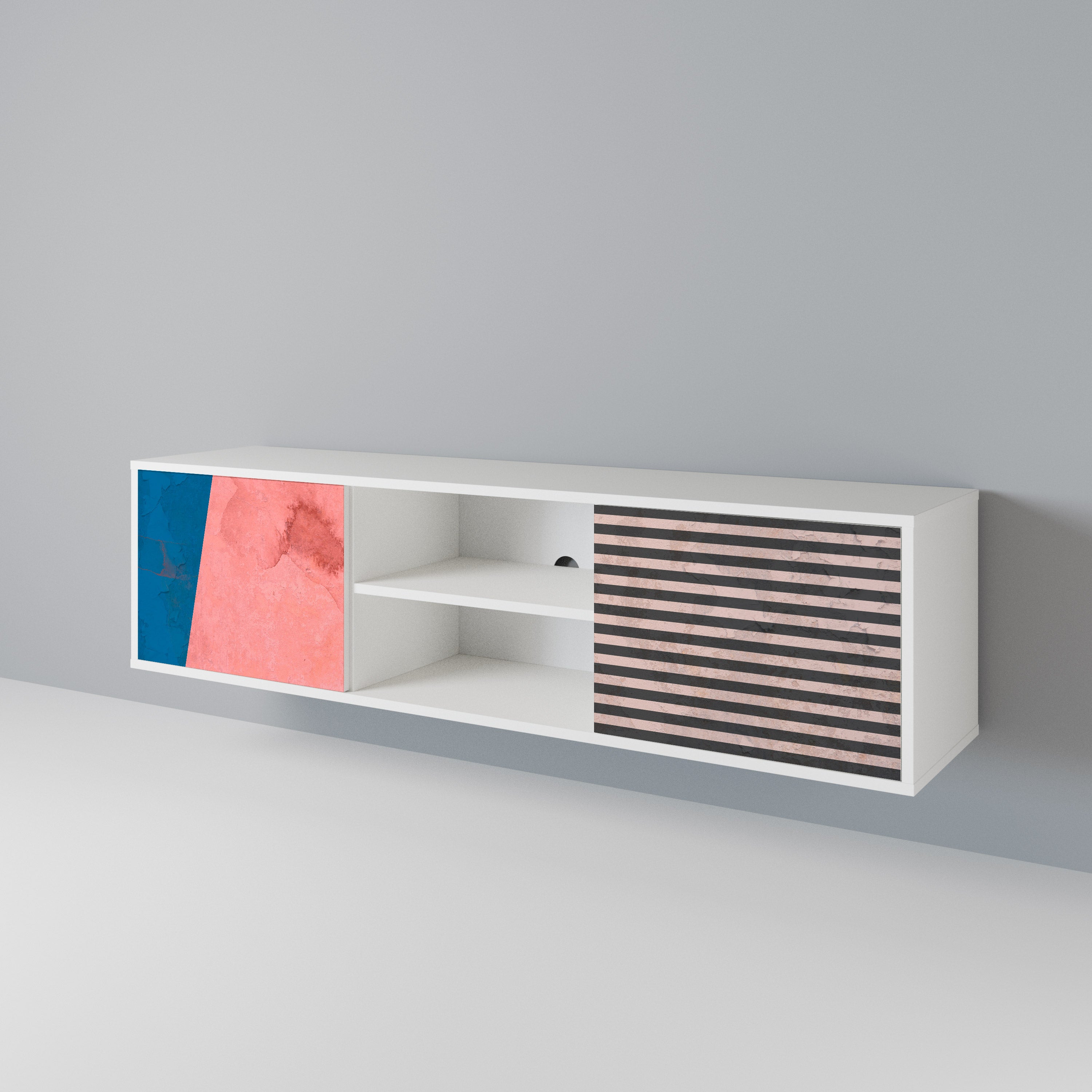 GLAMOROUS STRIPE 2-türiges TV-Lowboard