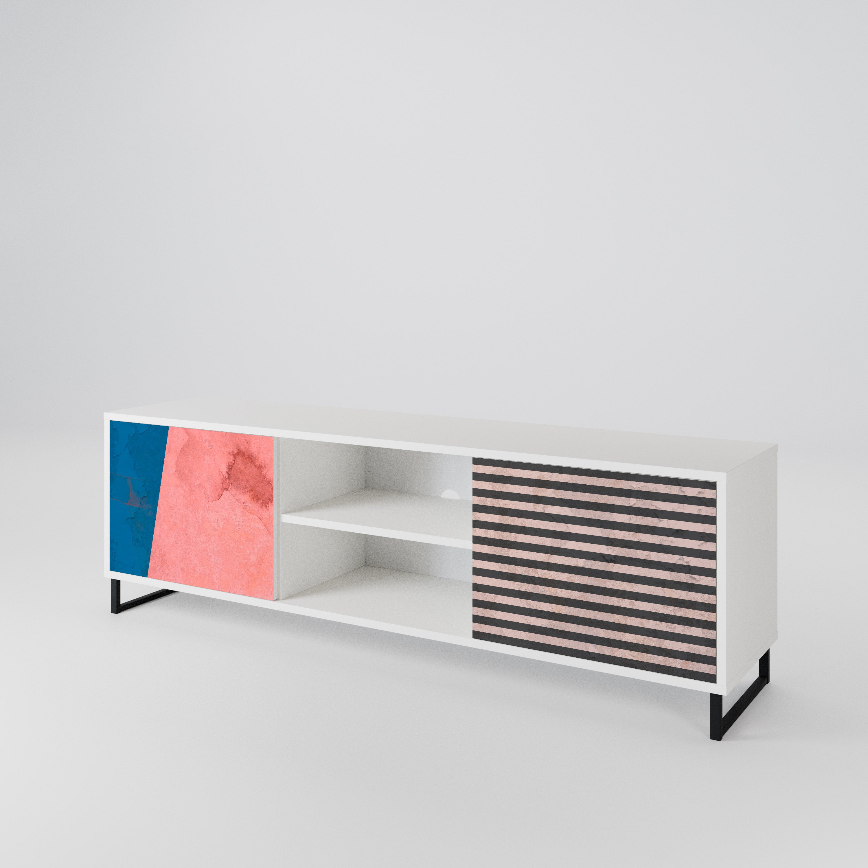 GLAMOROUS STRIPE 2-türiges TV-Lowboard