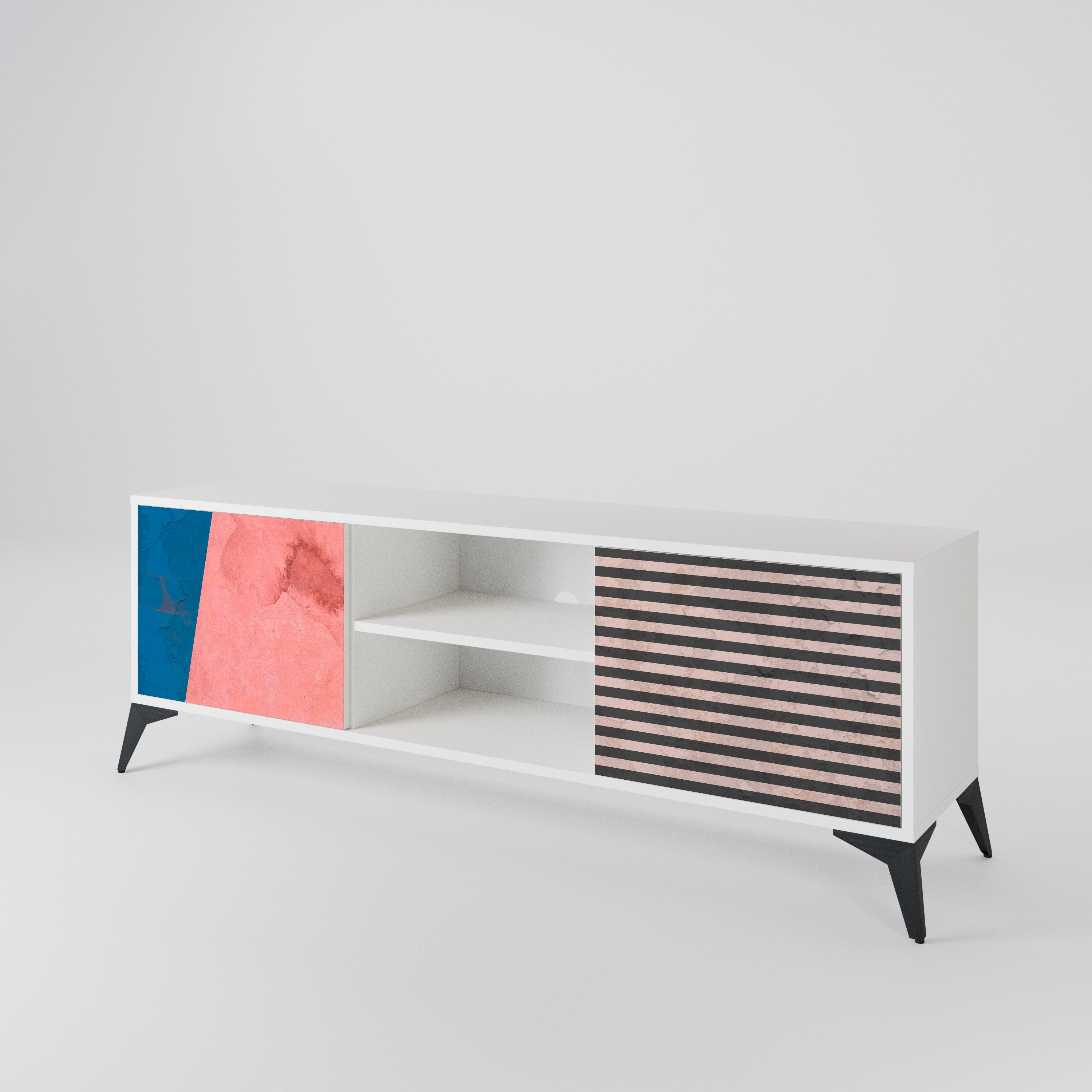 GLAMOROUS STRIPE 2-türiges TV-Lowboard
