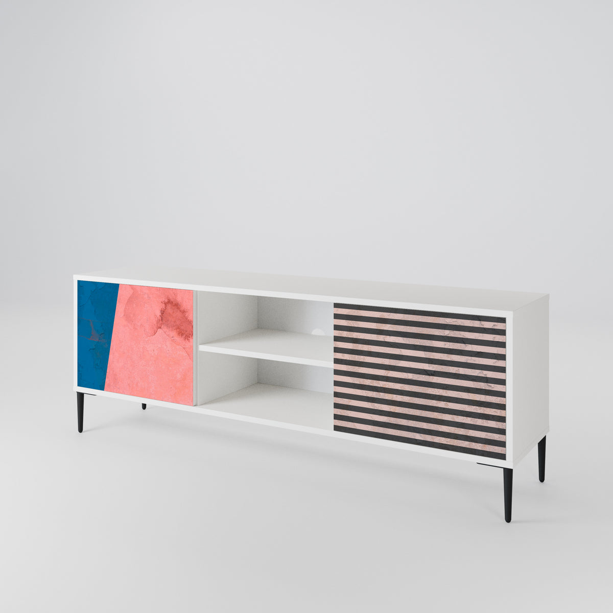 GLAMOROUS STRIPE 2-türiges TV-Lowboard