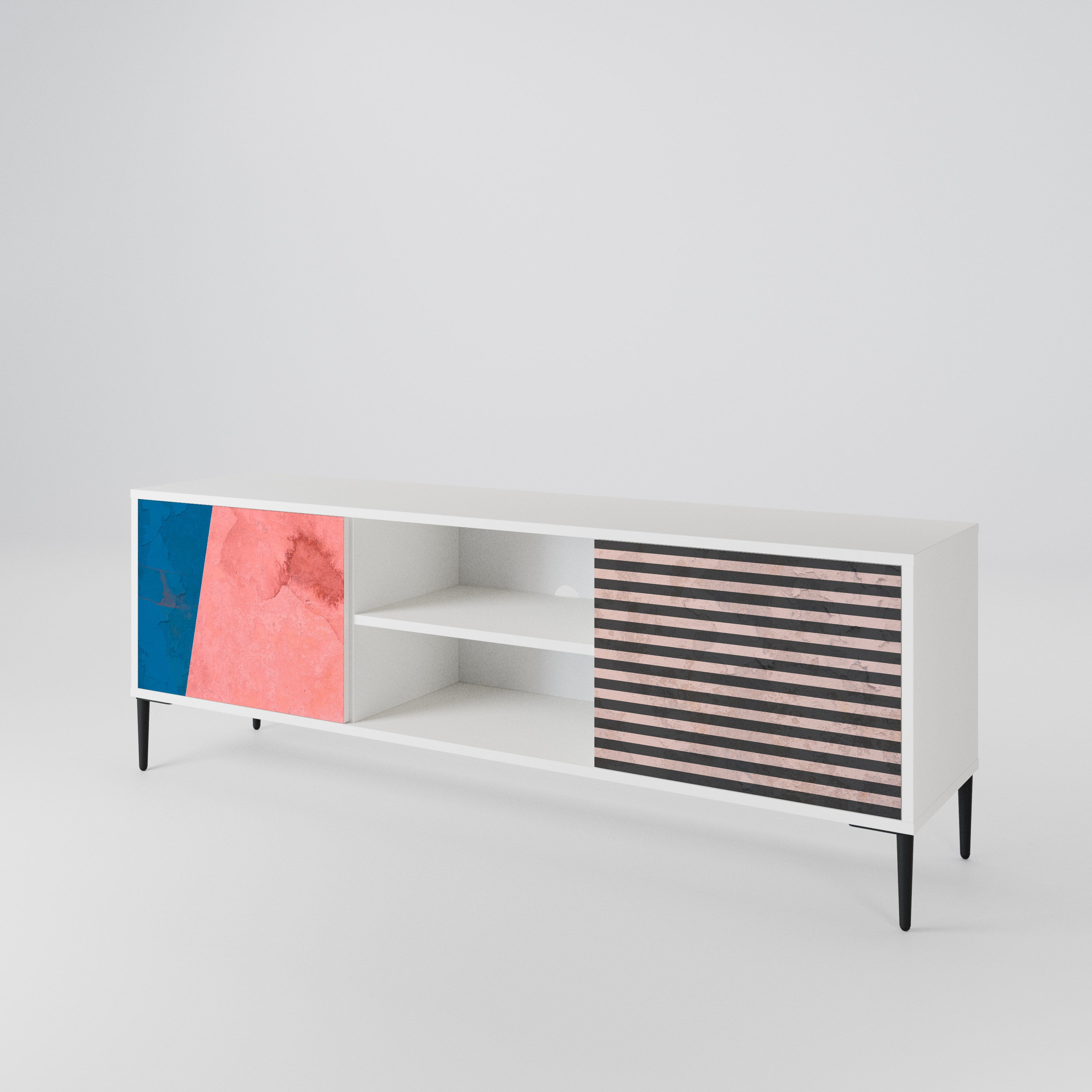 GLAMOROUS STRIPE 2-türiges TV-Lowboard