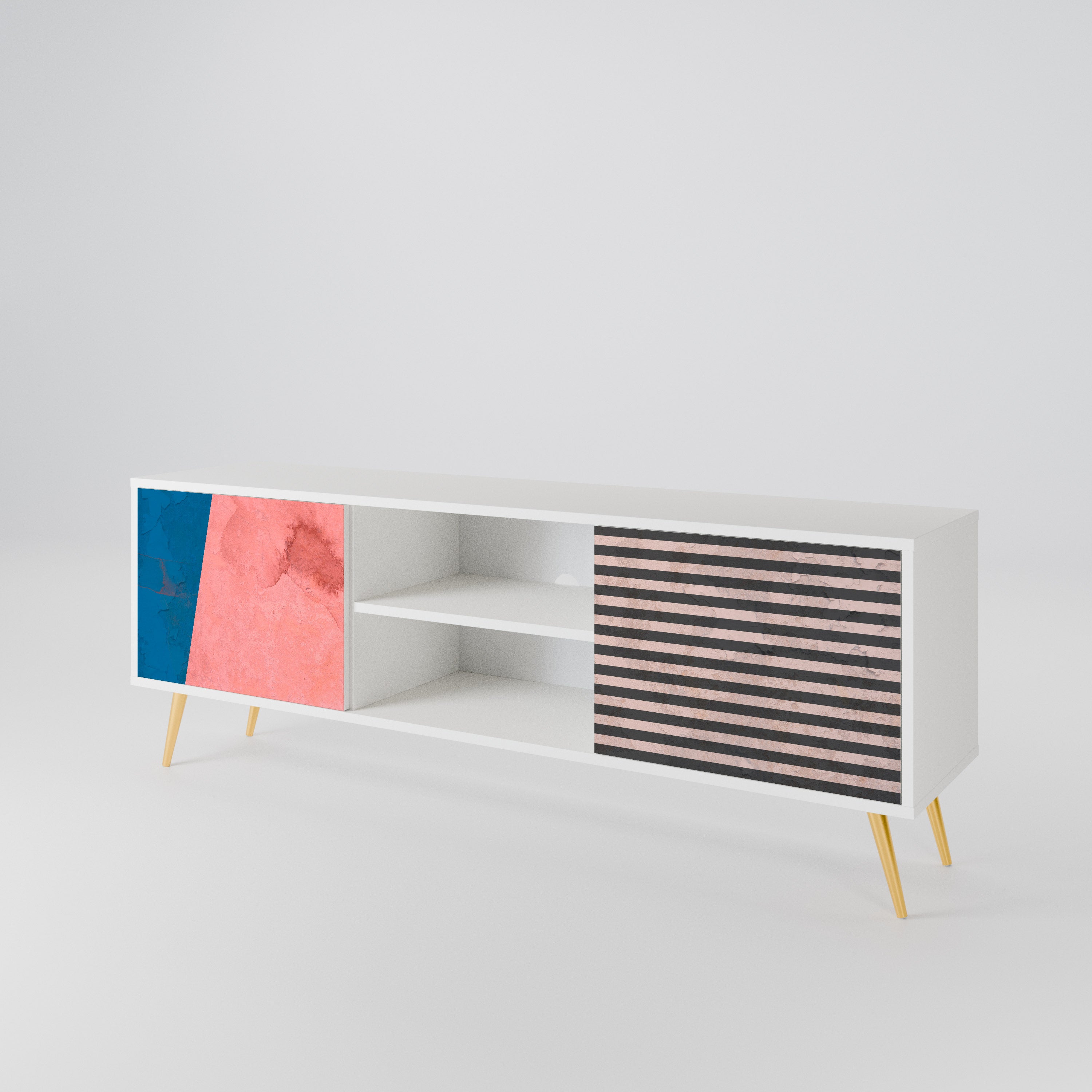 GLAMOROUS STRIPE 2-türiges TV-Lowboard