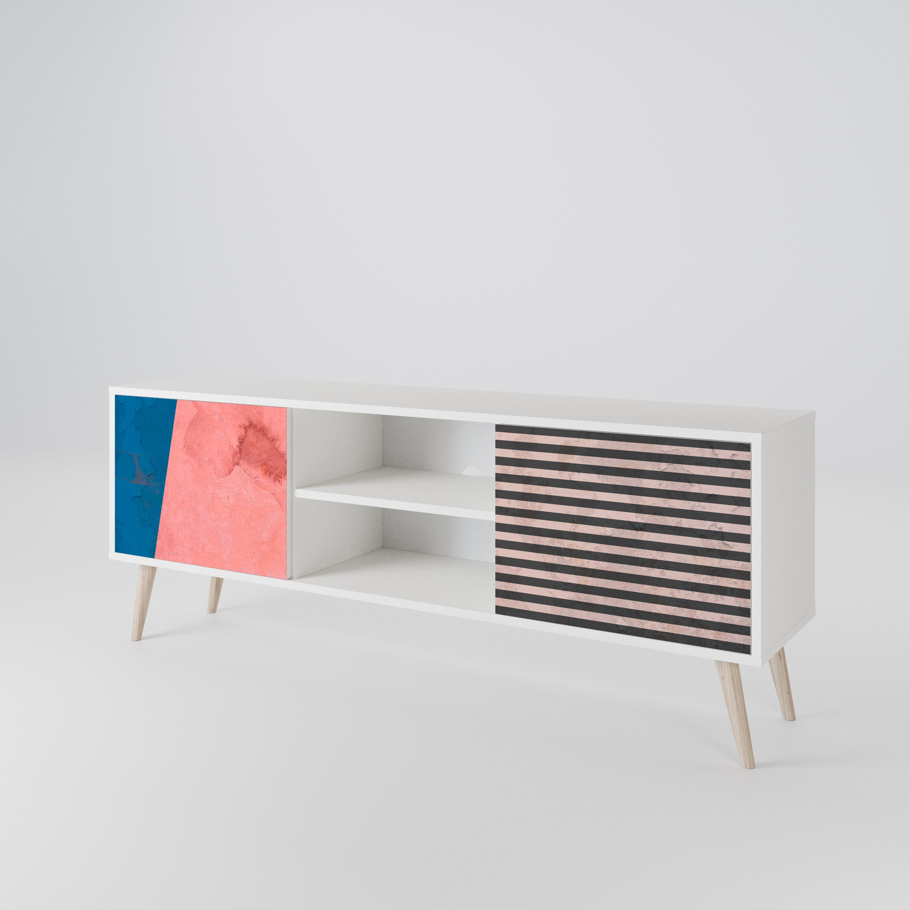 GLAMOROUS STRIPE 2-türiges TV-Lowboard