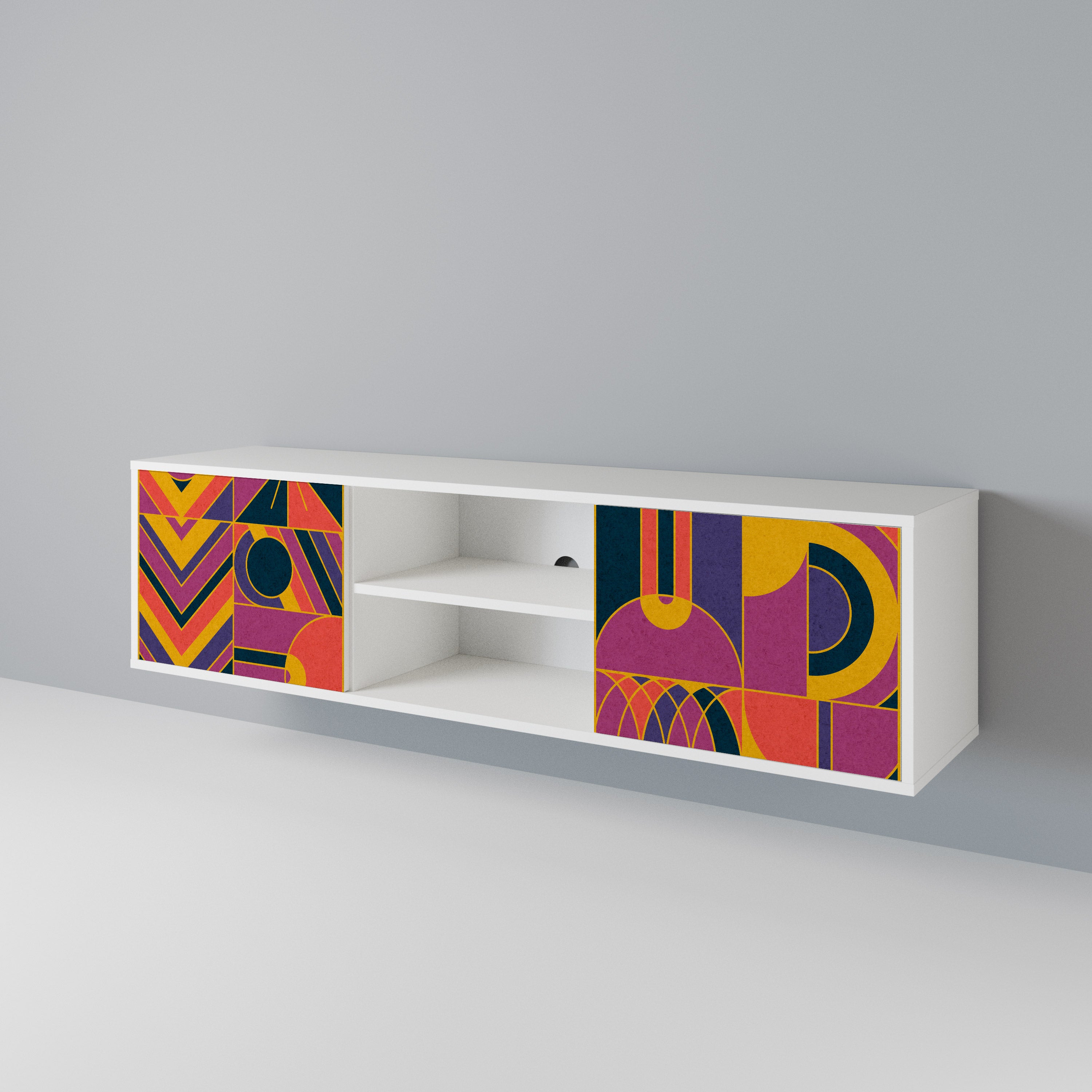 ELECTRIC PATTERNS 2-Door TV Cabinet