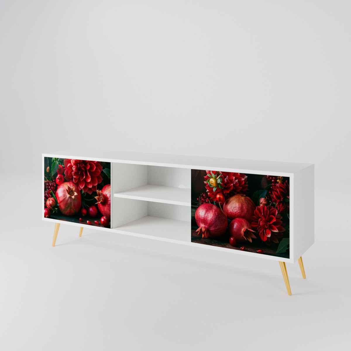 DAHLIAS AND POMEGRANATES 2-Door TV Cabinet