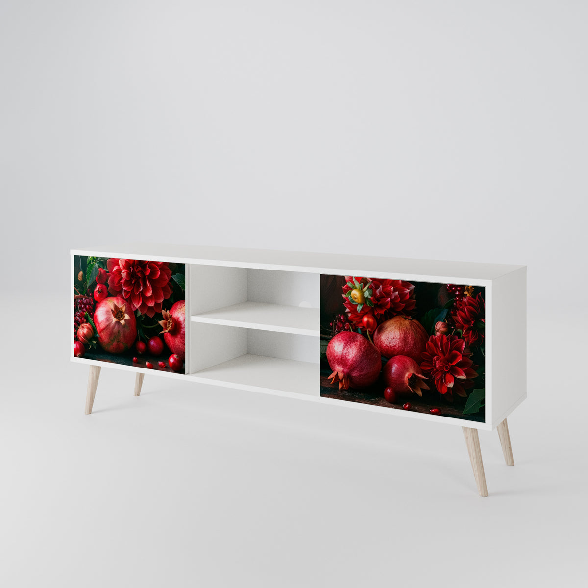 DAHLIAS AND POMEGRANATES 2-Door TV Cabinet