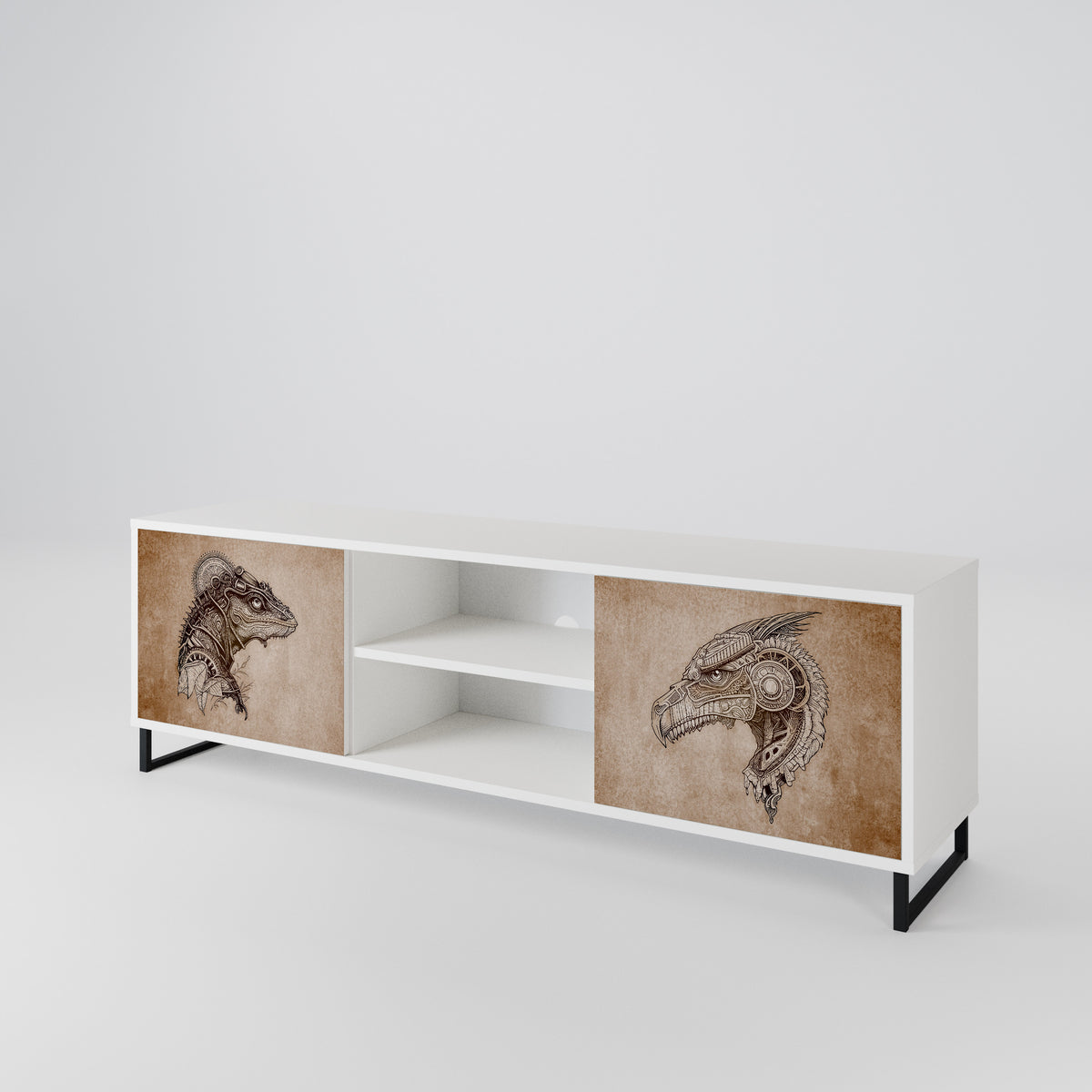 STEAMPUNK CLAN 2-Door TV Cabinet