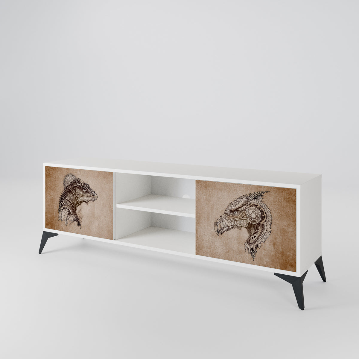 STEAMPUNK CLAN 2-Door TV Cabinet