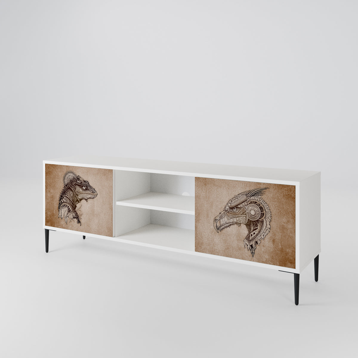 STEAMPUNK CLAN 2-Door TV Cabinet