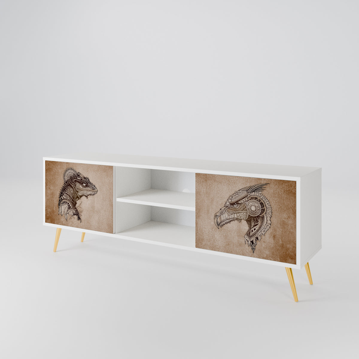 STEAMPUNK CLAN 2-Door TV Cabinet