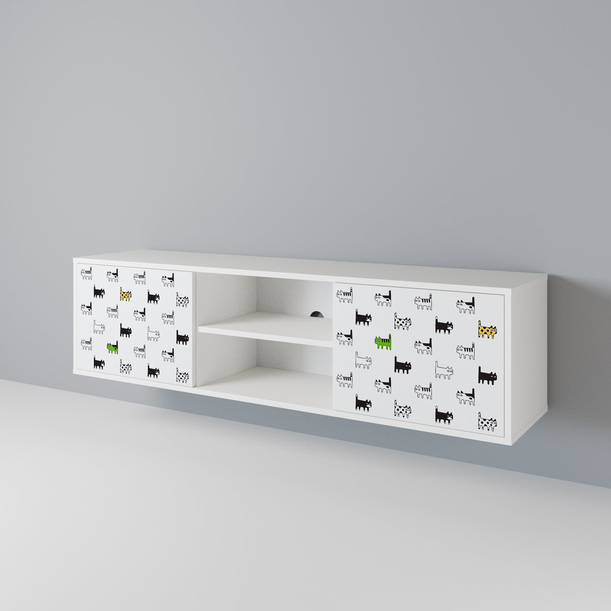 CATS COMPILATION 2-Door TV Cabinet