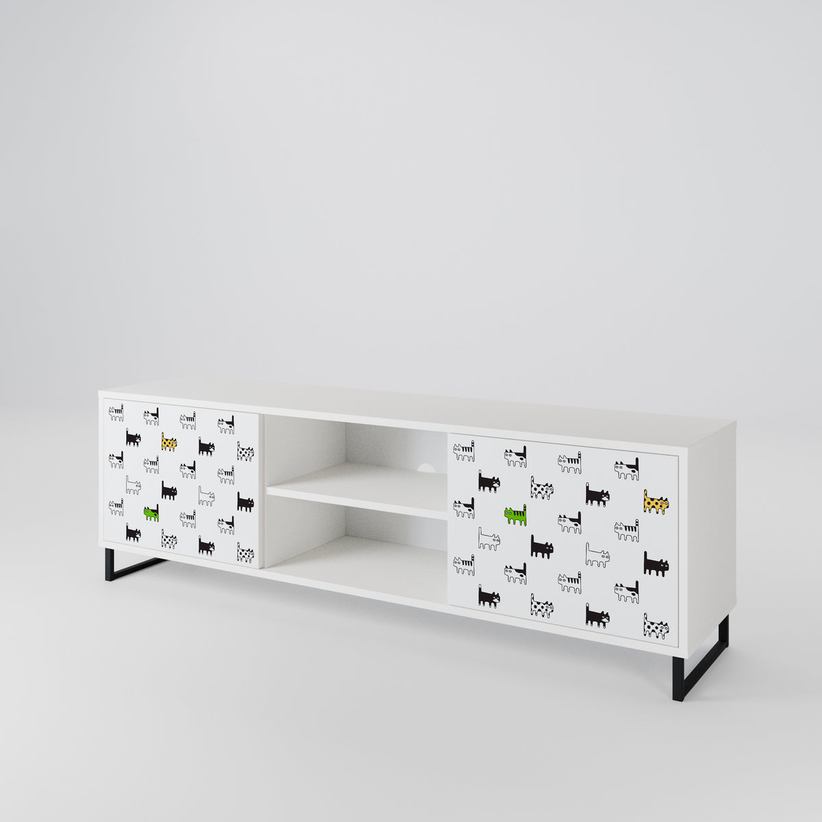 CATS COMPILATION 2-Door TV Cabinet