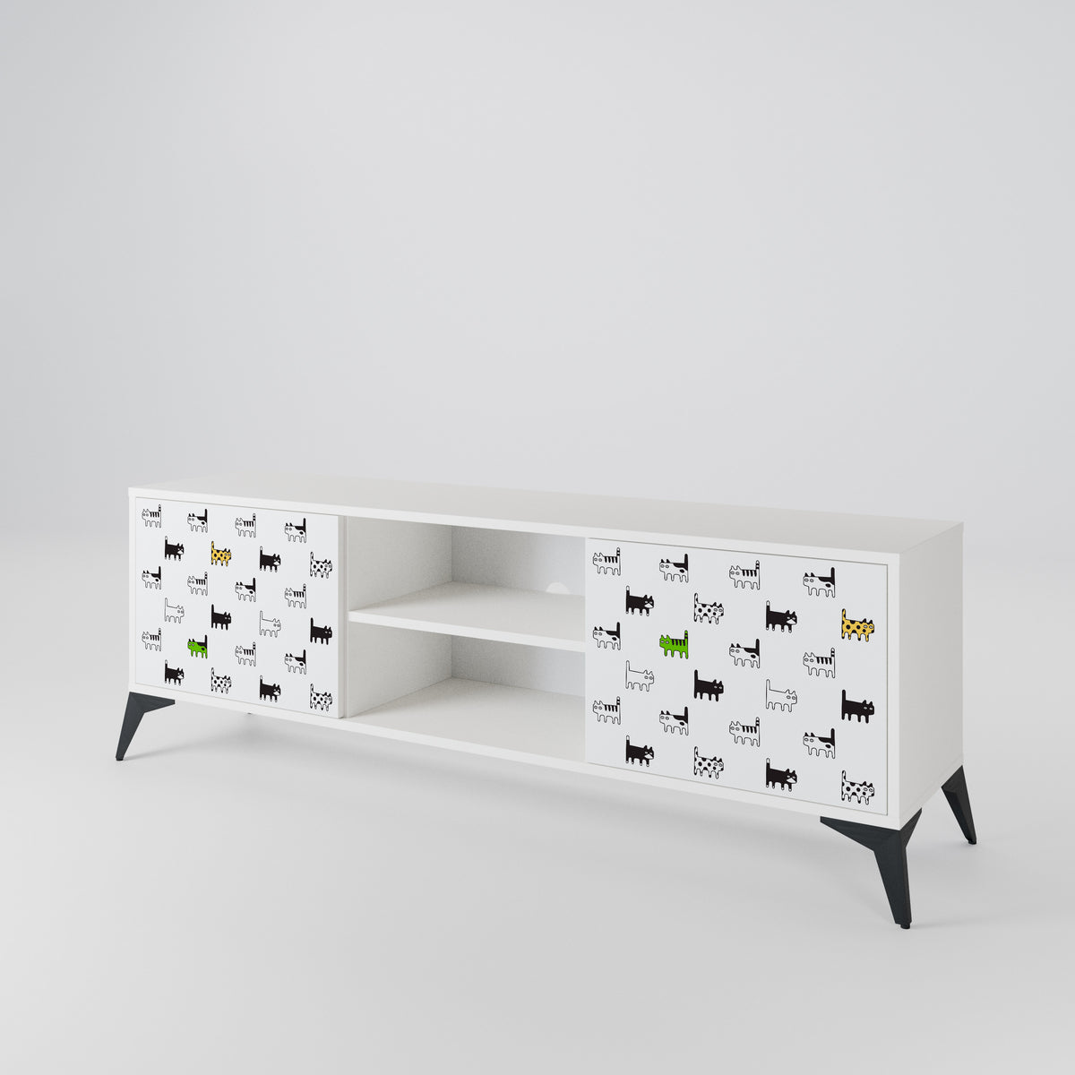 CATS COMPILATION 2-Door TV Cabinet