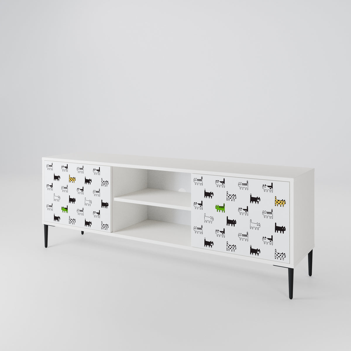 CATS COMPILATION 2-Door TV Cabinet