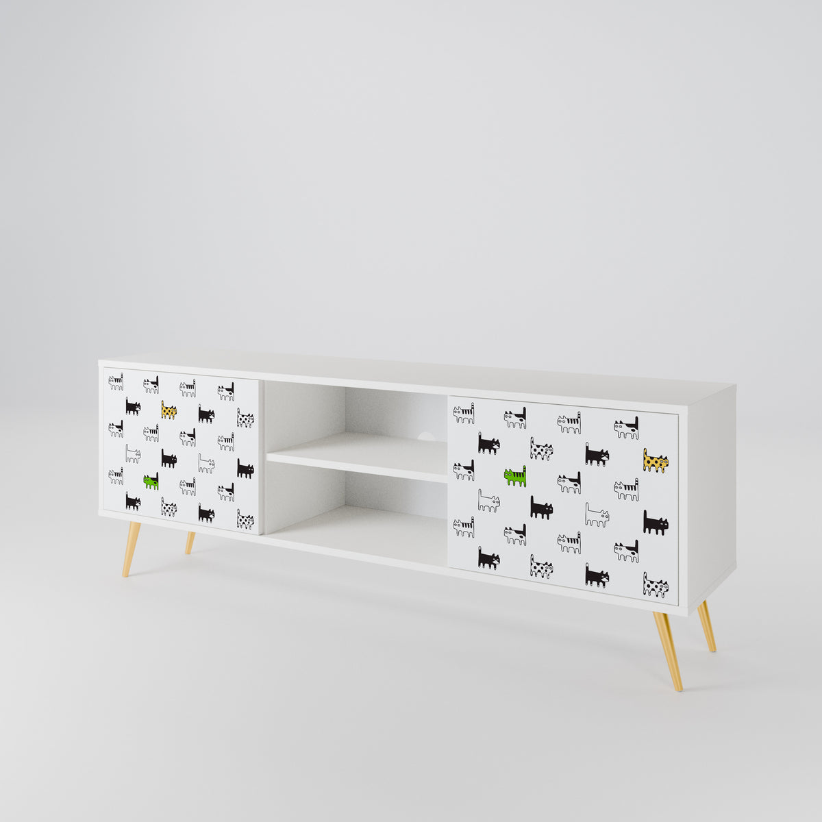 CATS COMPILATION 2-Door TV Cabinet