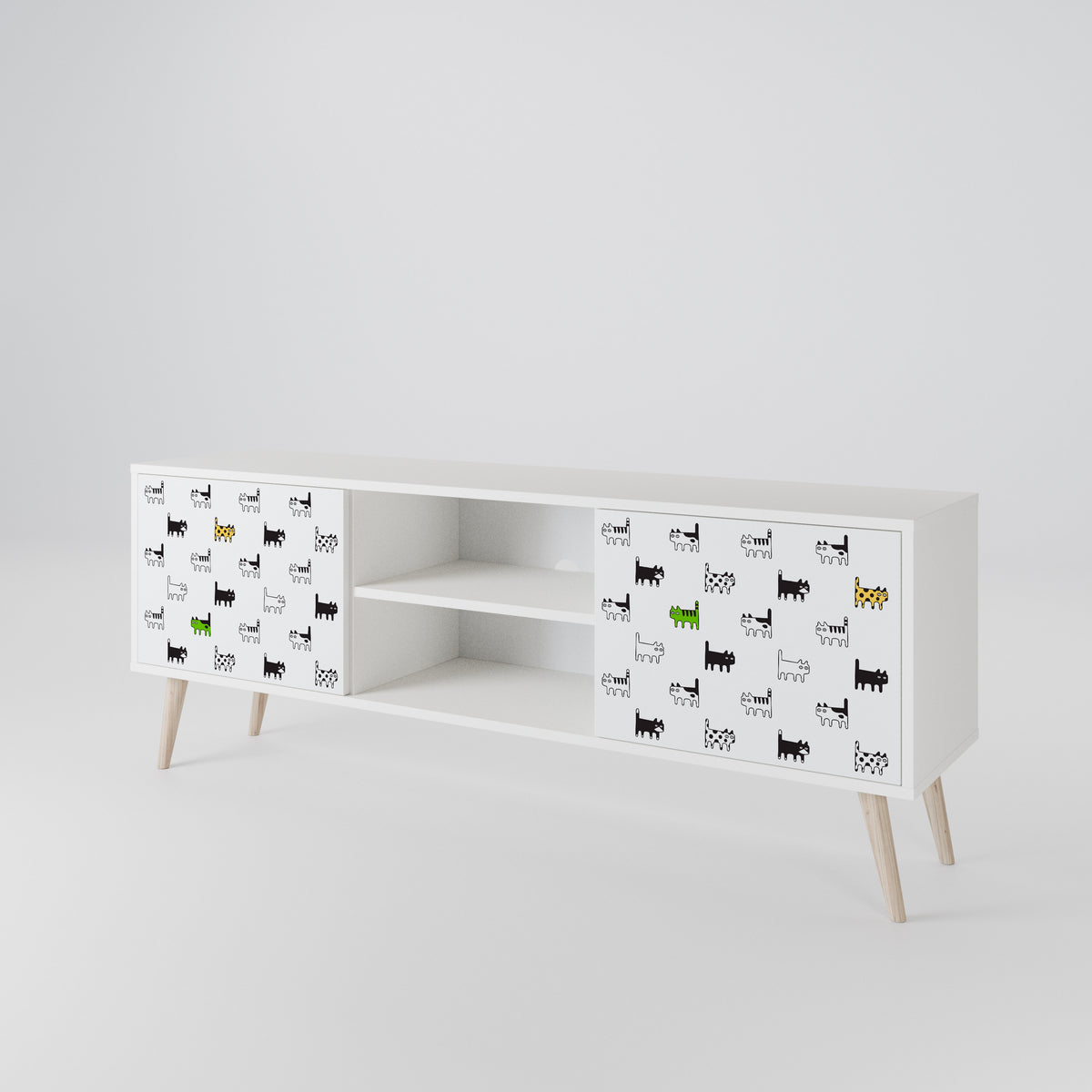 CATS COMPILATION 2-Door TV Cabinet