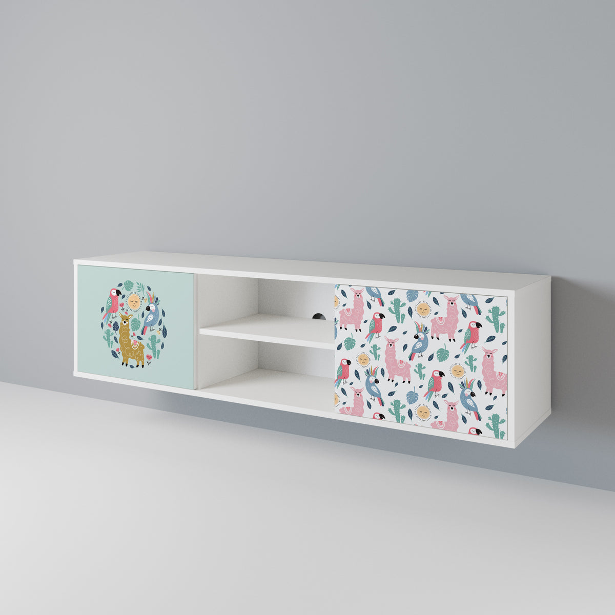COLORFUL ALPACAS 2-Door TV Cabinet