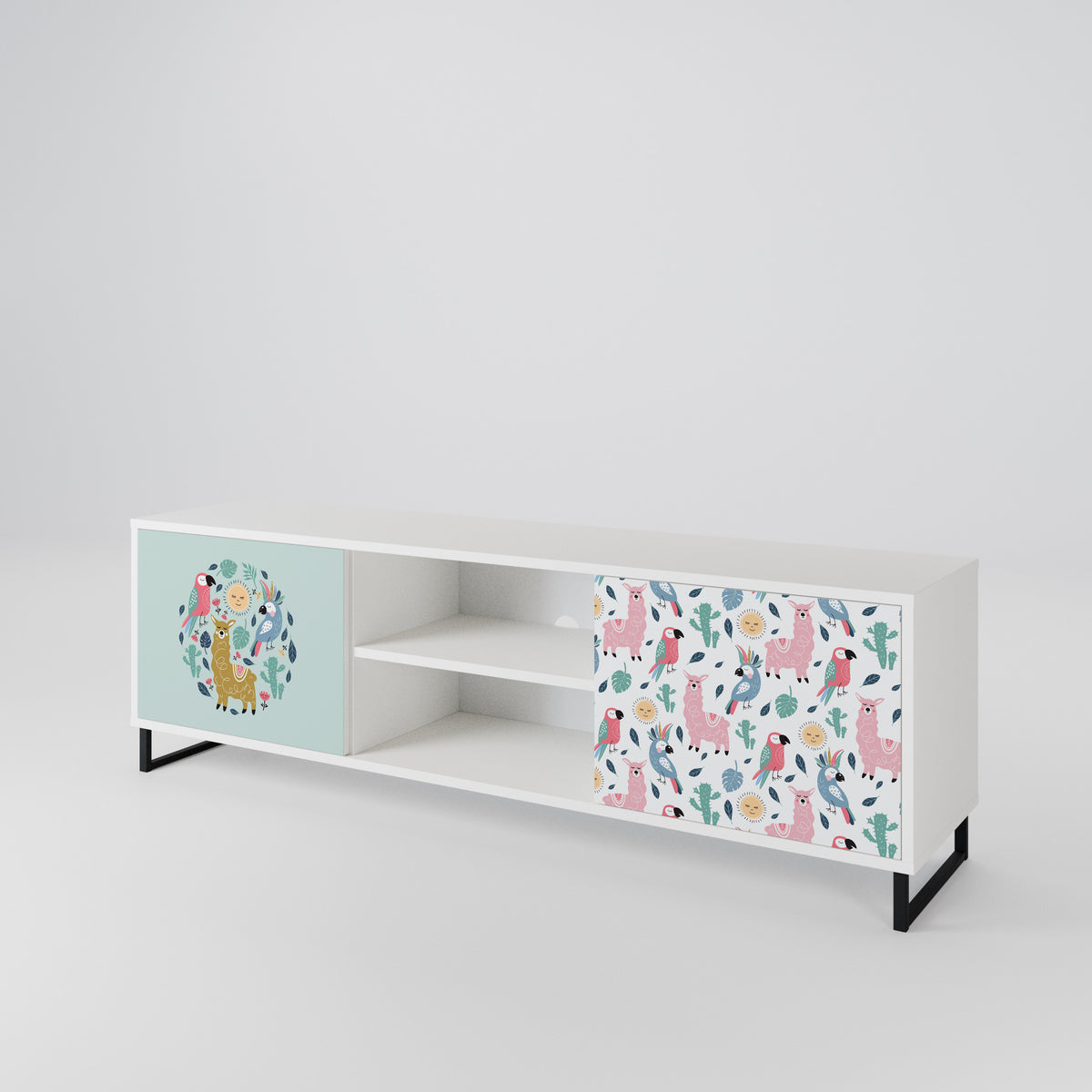 COLORFUL ALPACAS 2-Door TV Cabinet