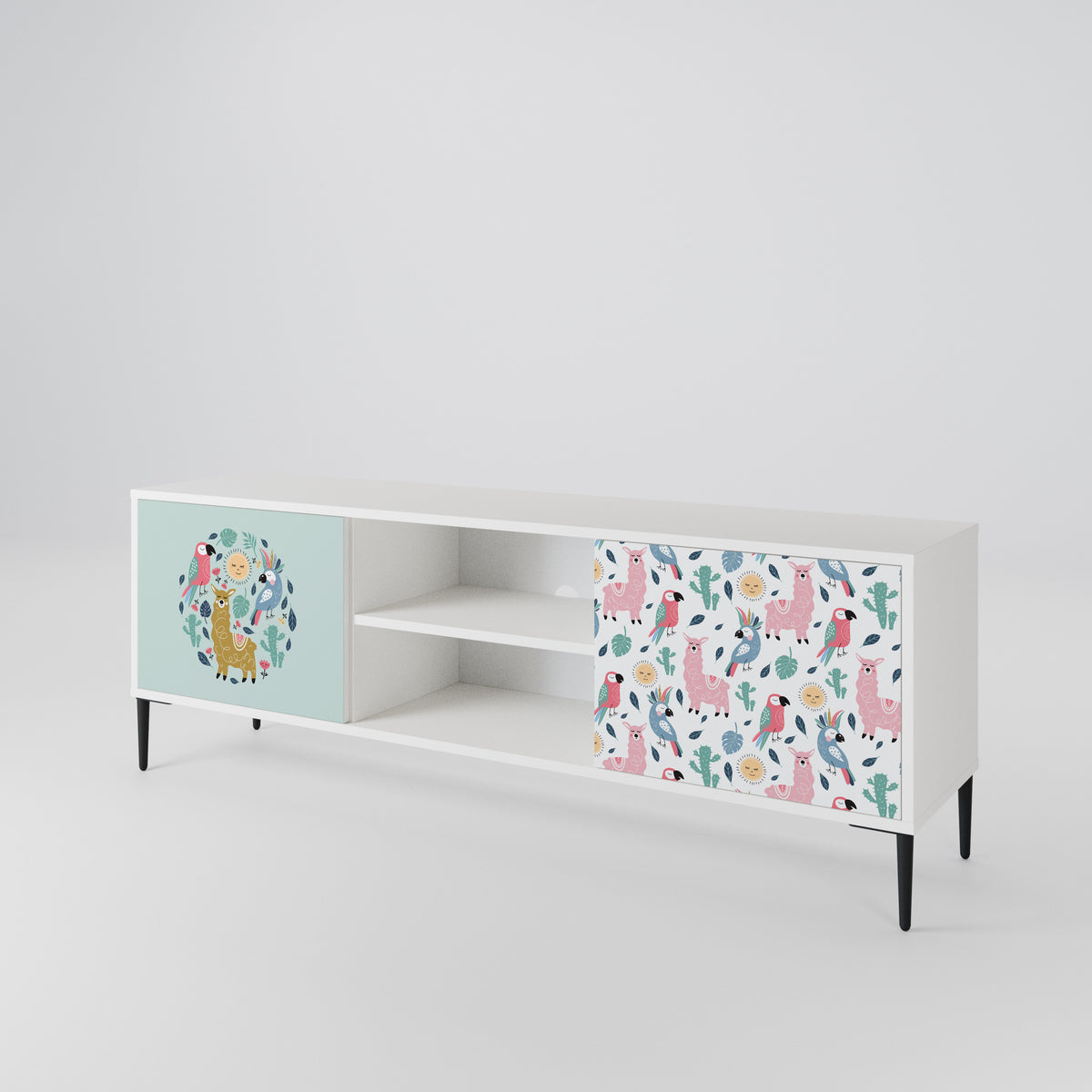 COLORFUL ALPACAS 2-Door TV Cabinet