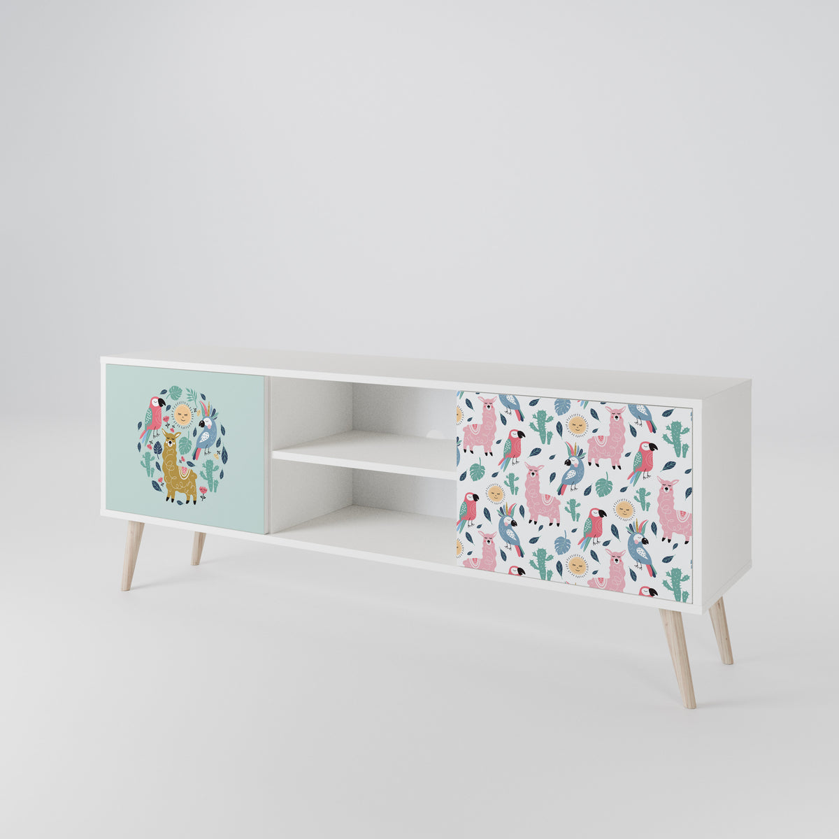 COLORFUL ALPACAS 2-Door TV Cabinet