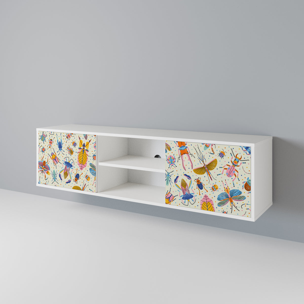 COLORFUL INSECTS 2-Door TV Cabinet