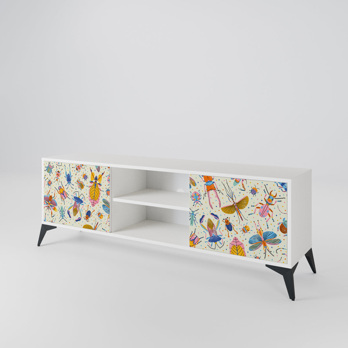 COLORFUL INSECTS 2-Door TV Cabinet