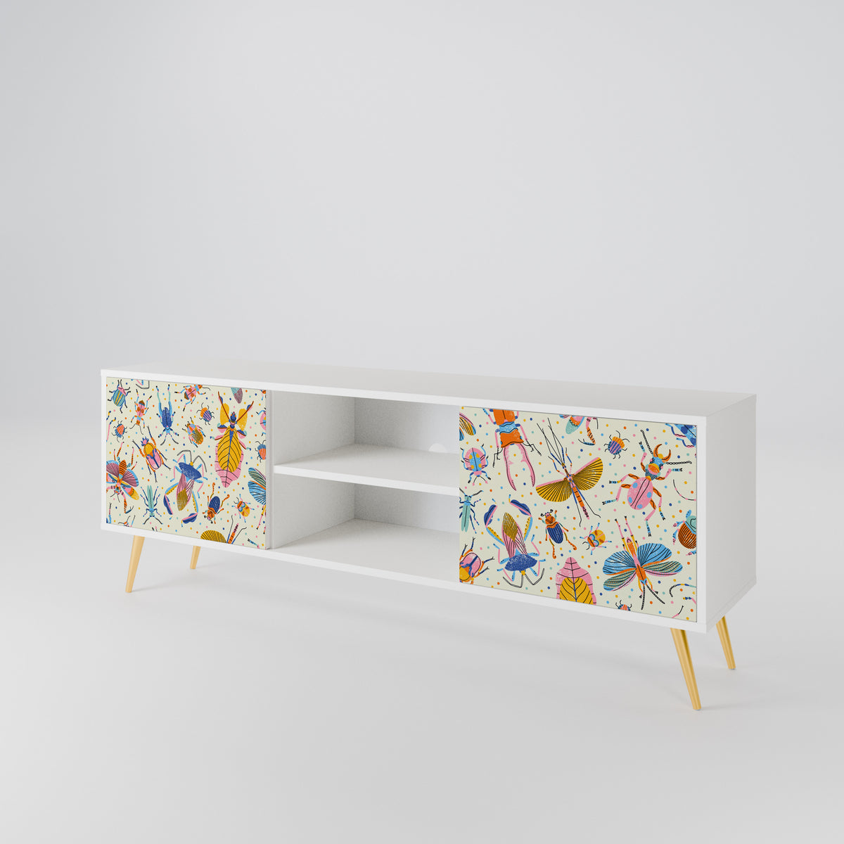 COLORFUL INSECTS 2-Door TV Cabinet