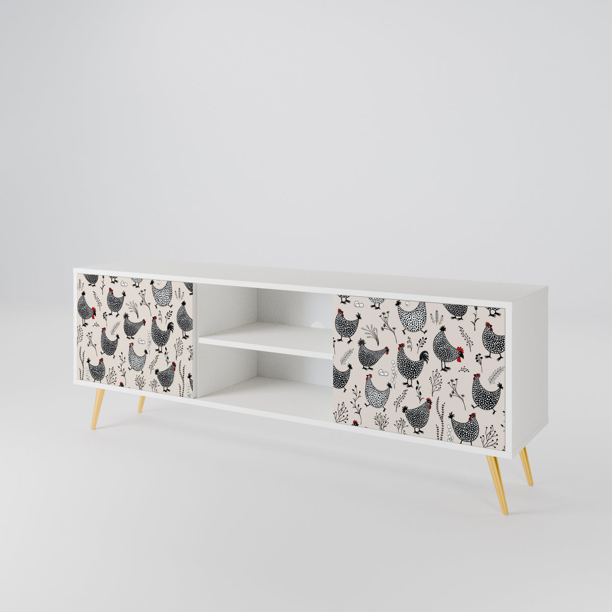 HAPPY HENS 2-Door TV Cabinet