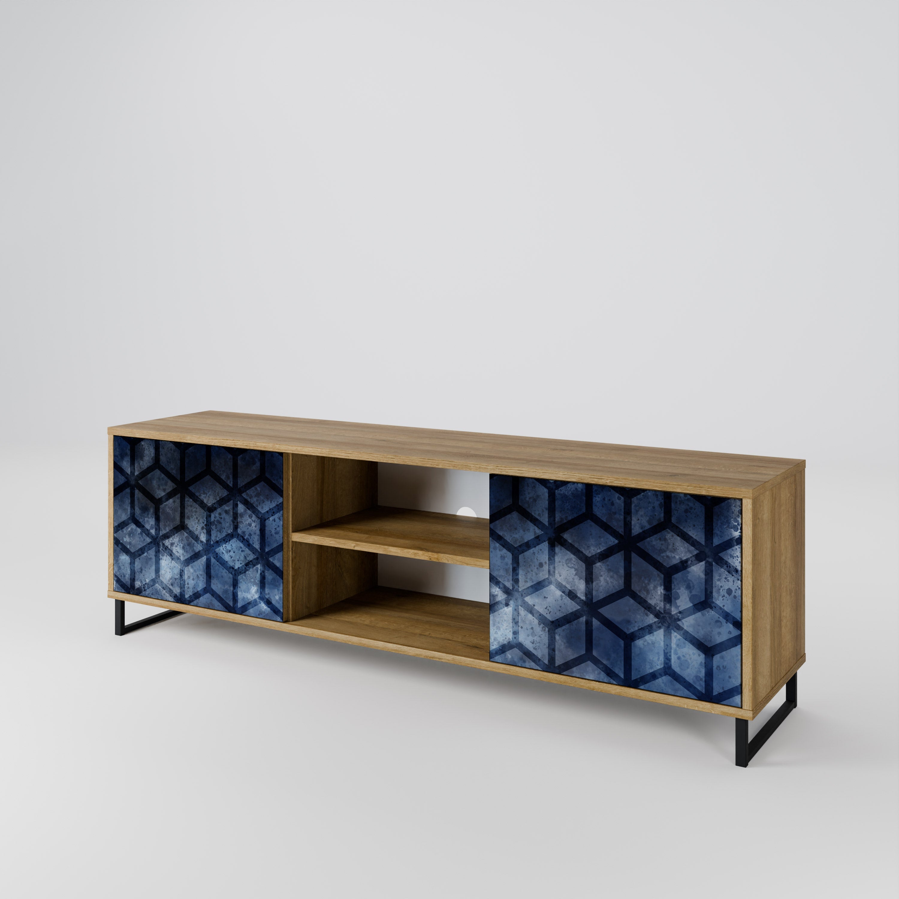 CUBIC MIST 2-türiger TV-Ständer in Eichenoptik