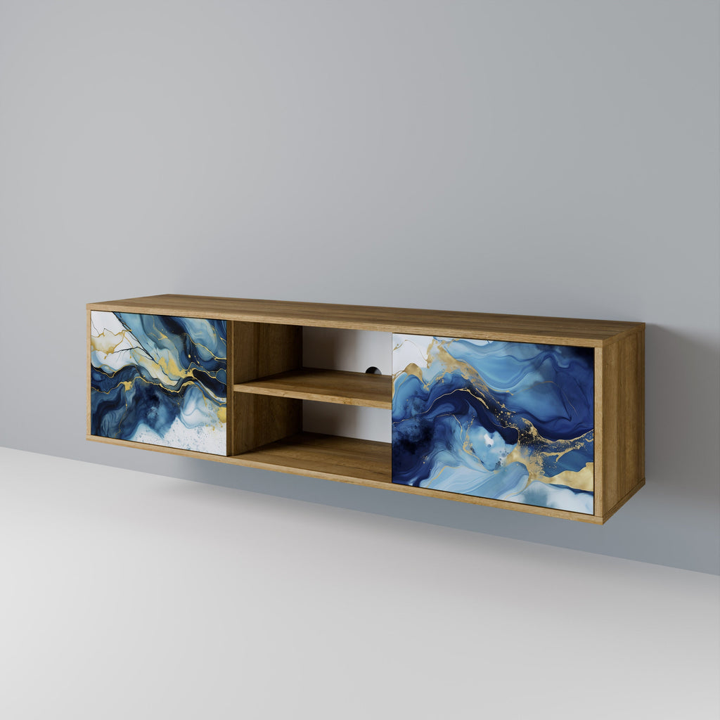 INKY MARBLE 2-türiger TV-Ständer in Eichenoptik