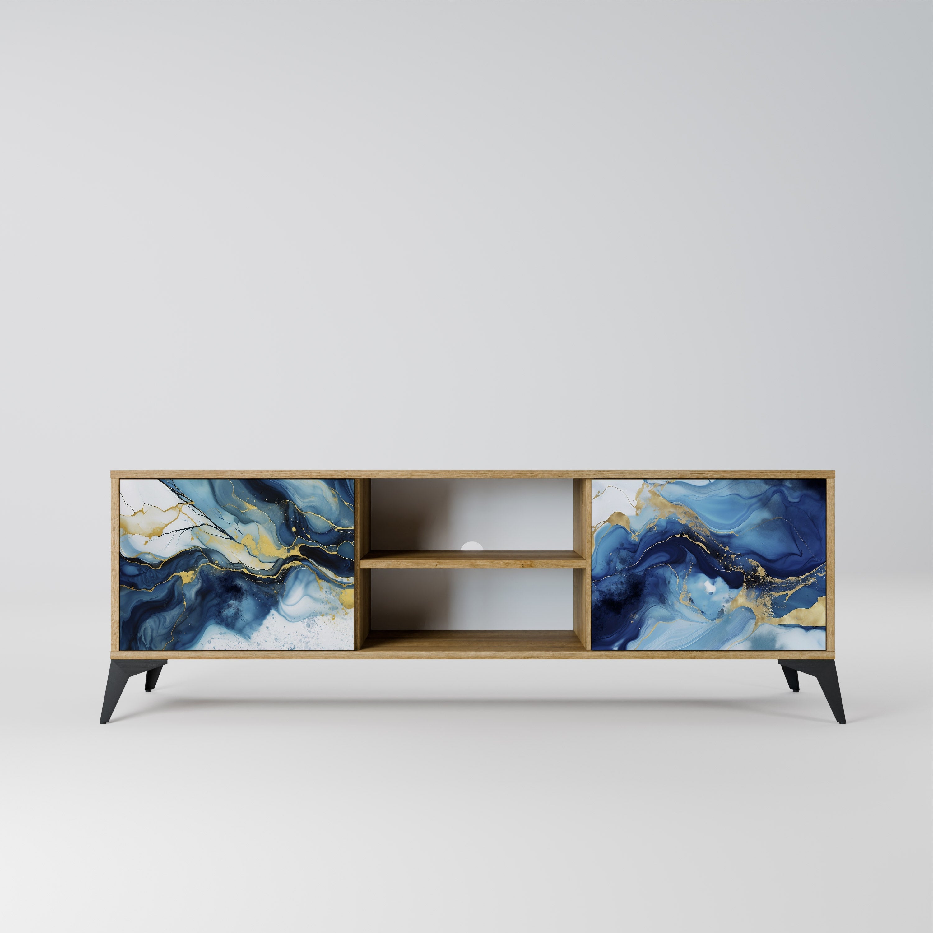 INKY MARBLE 2-türiger TV-Ständer in Eichenoptik