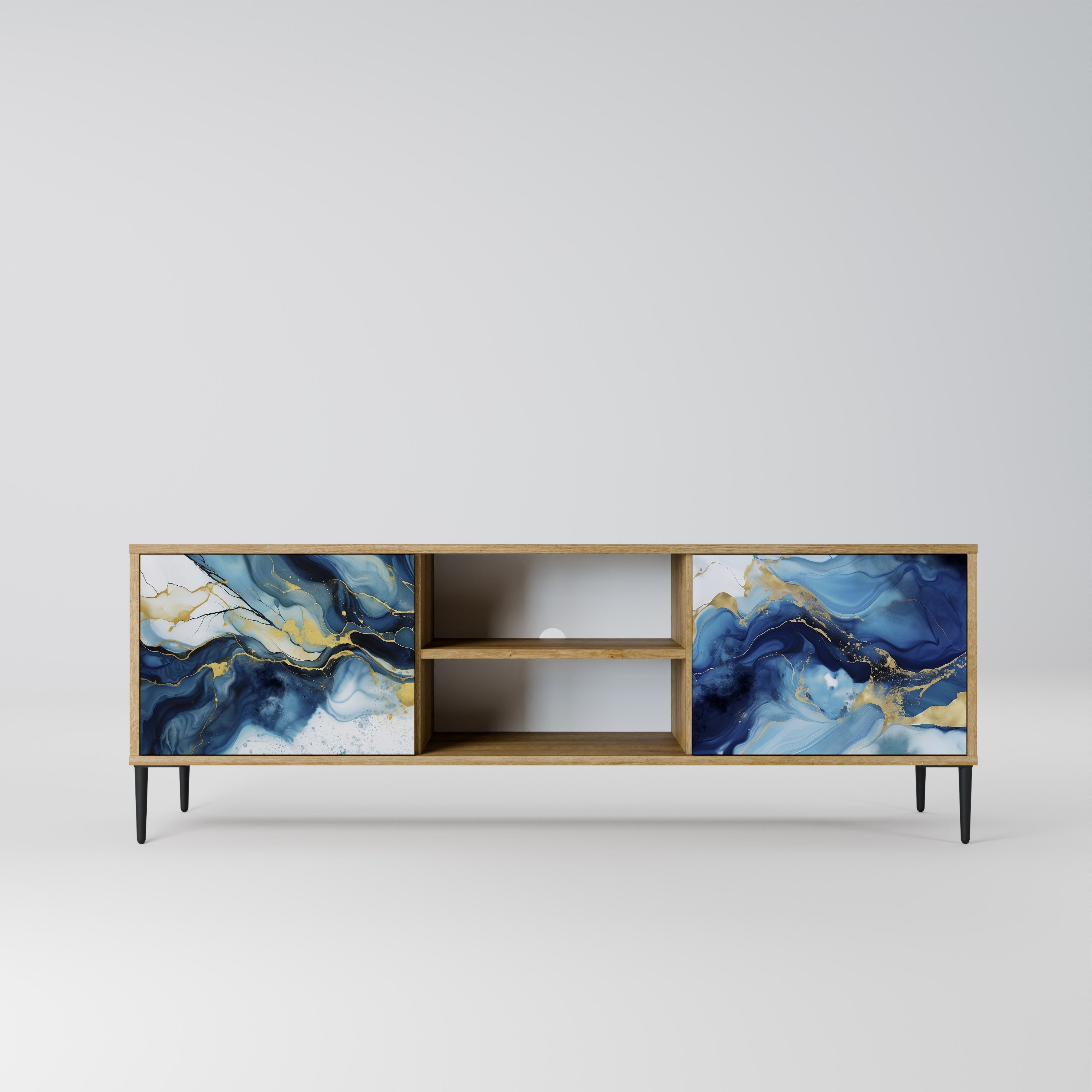 INKY MARBLE 2-türiger TV-Ständer in Eichenoptik