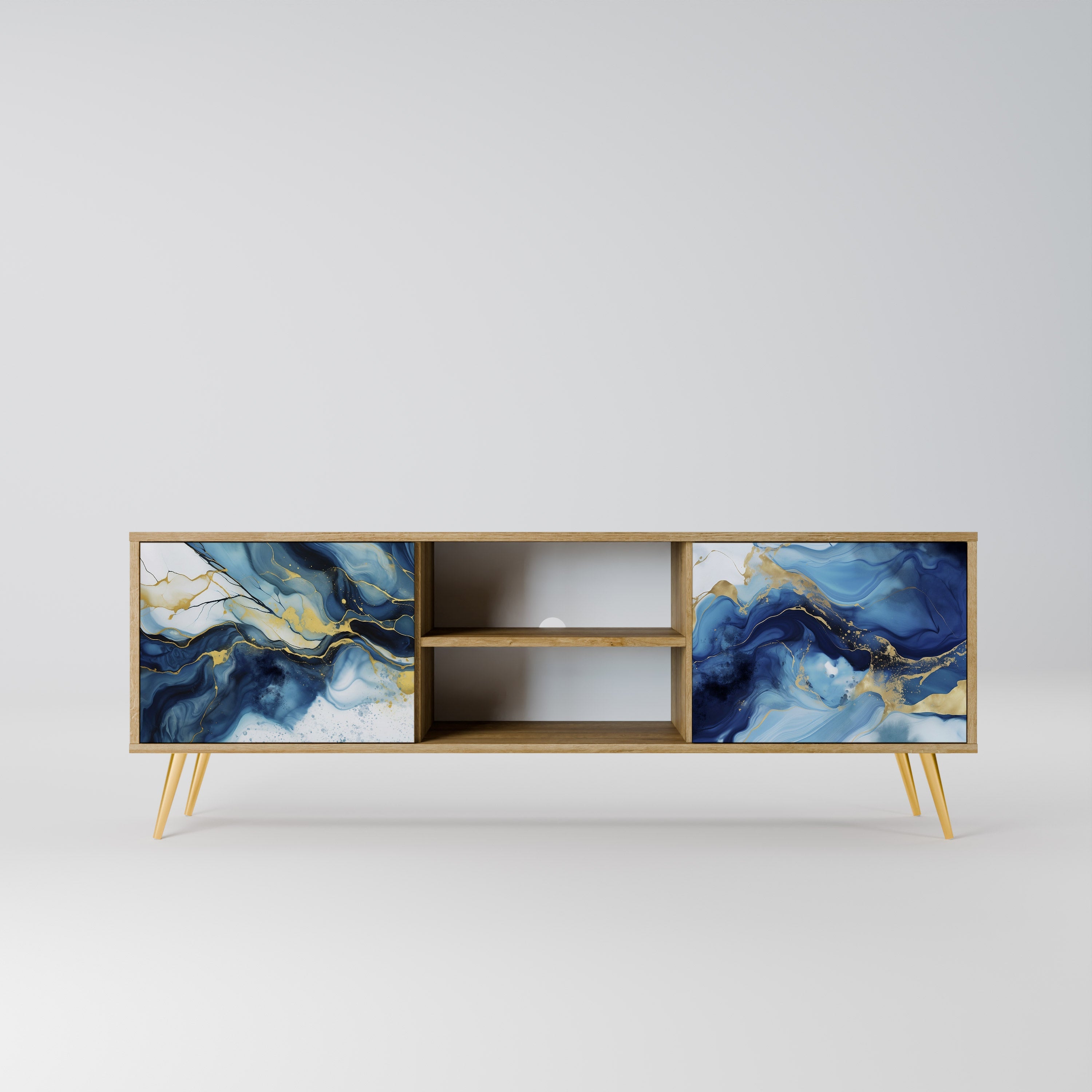 INKY MARBLE 2-türiger TV-Ständer in Eichenoptik