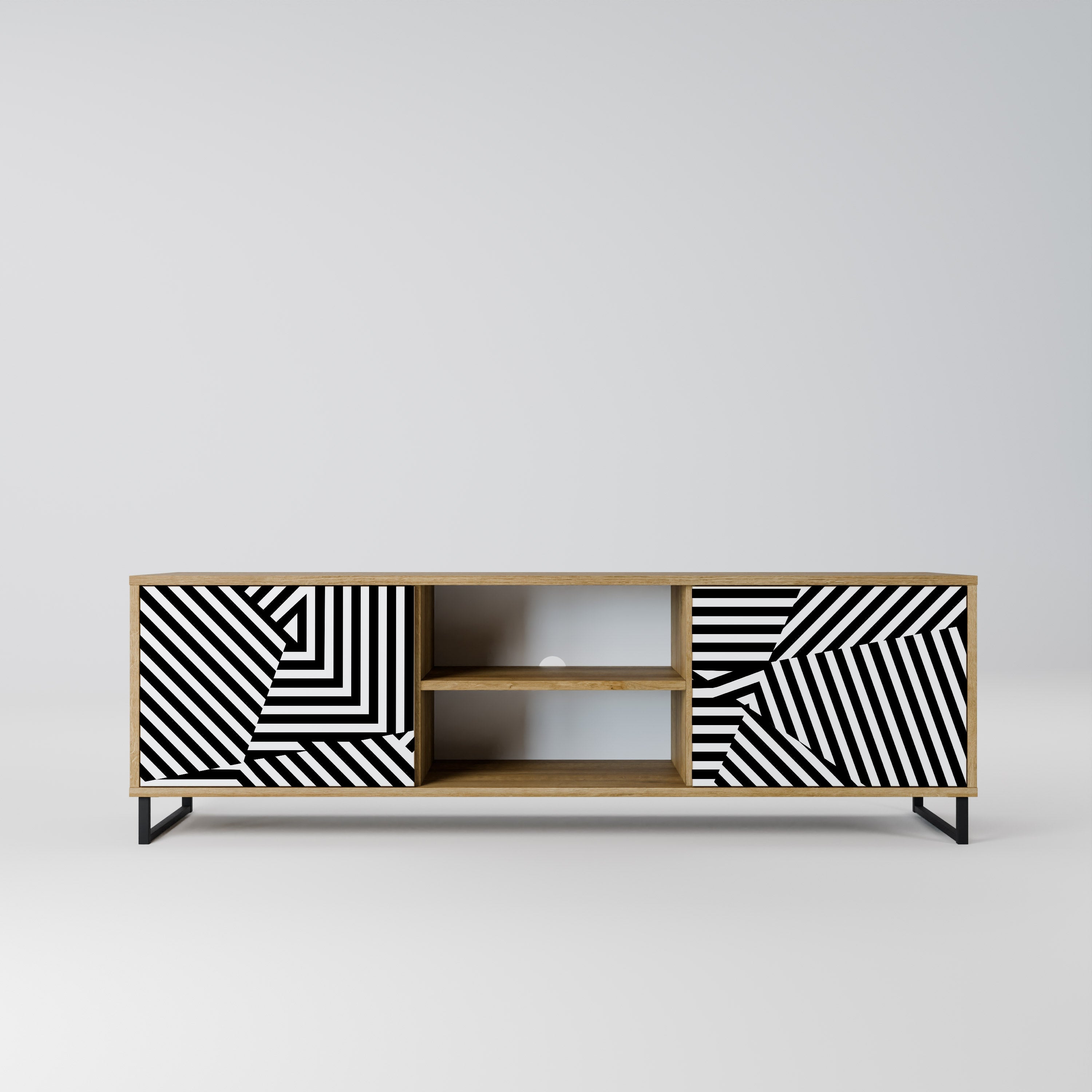 ILLUSIONARY LATTICE 2-türiger TV-Ständer in Eichenoptik