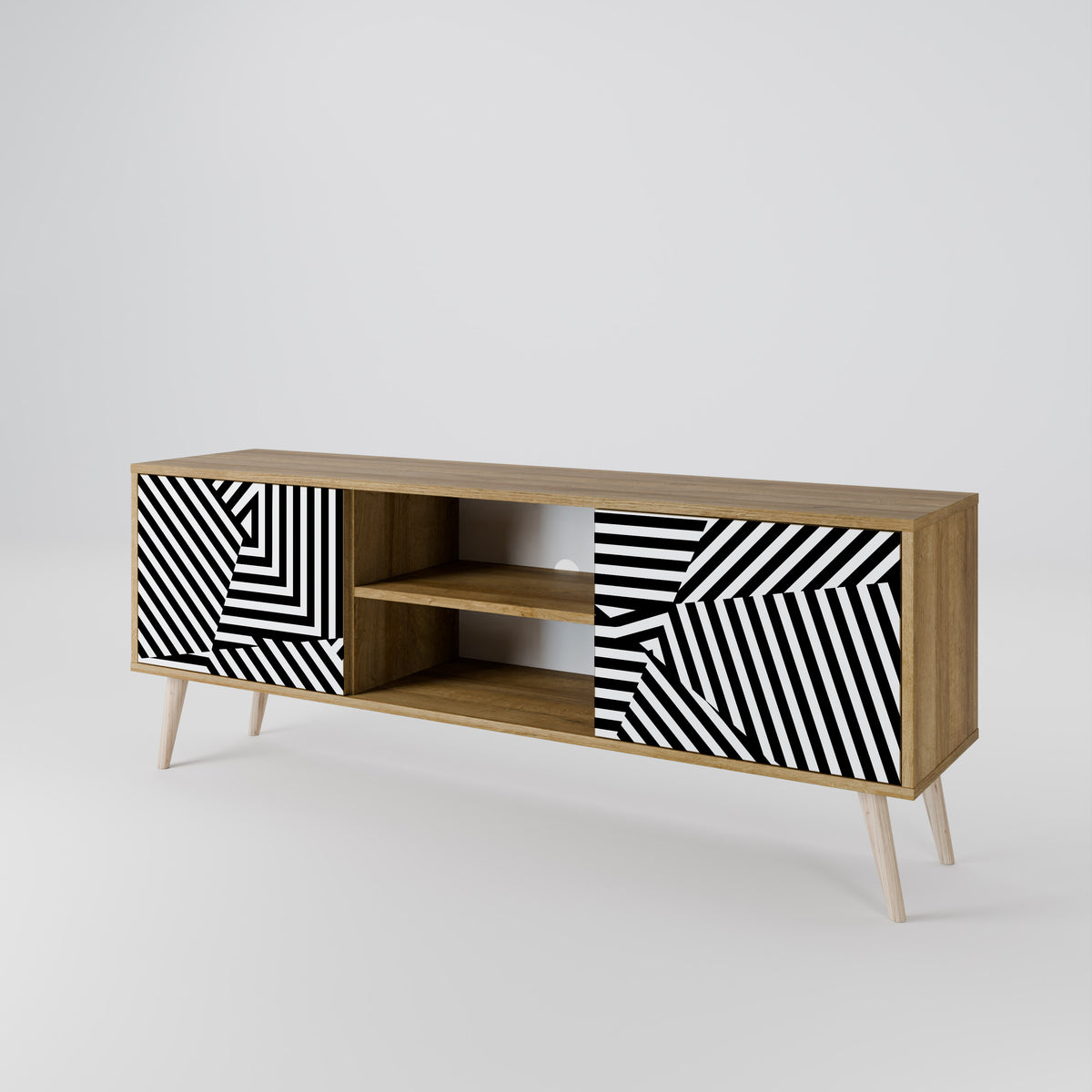 ILLUSIONARY LATTICE 2-Door TV Cabinet