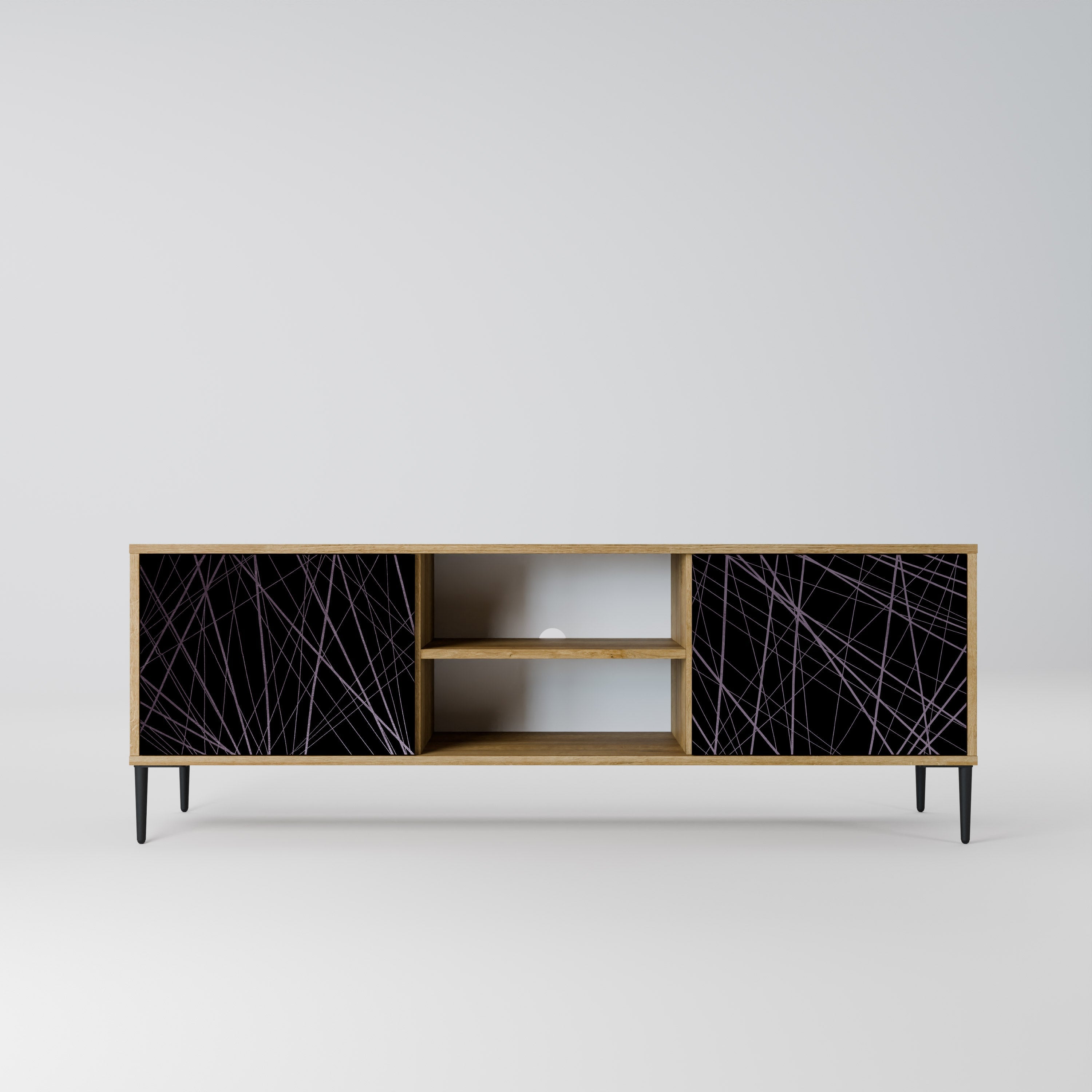 SHIMMER SPIDERGRAM 2-türiger TV-Ständer in Eichenoptik