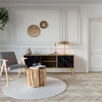 SHIMMER SPIDERGRAM TV-Lowboard mit 2 Türen in Eiche-Optik