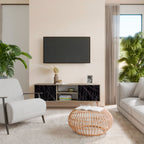 SHIMMER SPIDERGRAM TV-Lowboard mit 2 Türen in Eiche-Optik