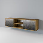 TESSELATED GRAYISH TV-Lowboard mit 2 Türen in Eiche-Optik