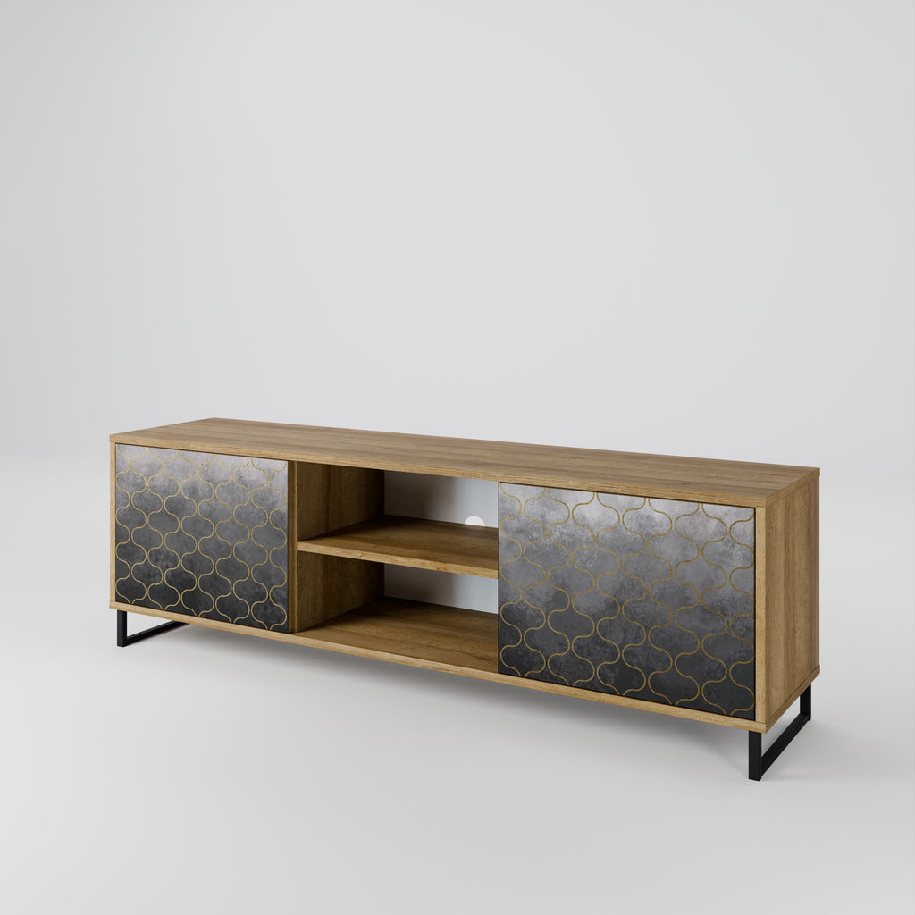 TESSELATED GRAYISH 2-türiger TV-Ständer in Eichenoptik