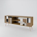 DELICATE MEMENTO 2-Door TV Stand in Oak Effect