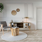 DELICATE MEMENTO 2-Door TV Stand in Oak Effect