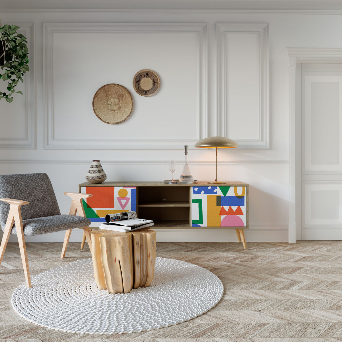 GEOMETRIC GLIMMER 2-türiges TV-Lowboard